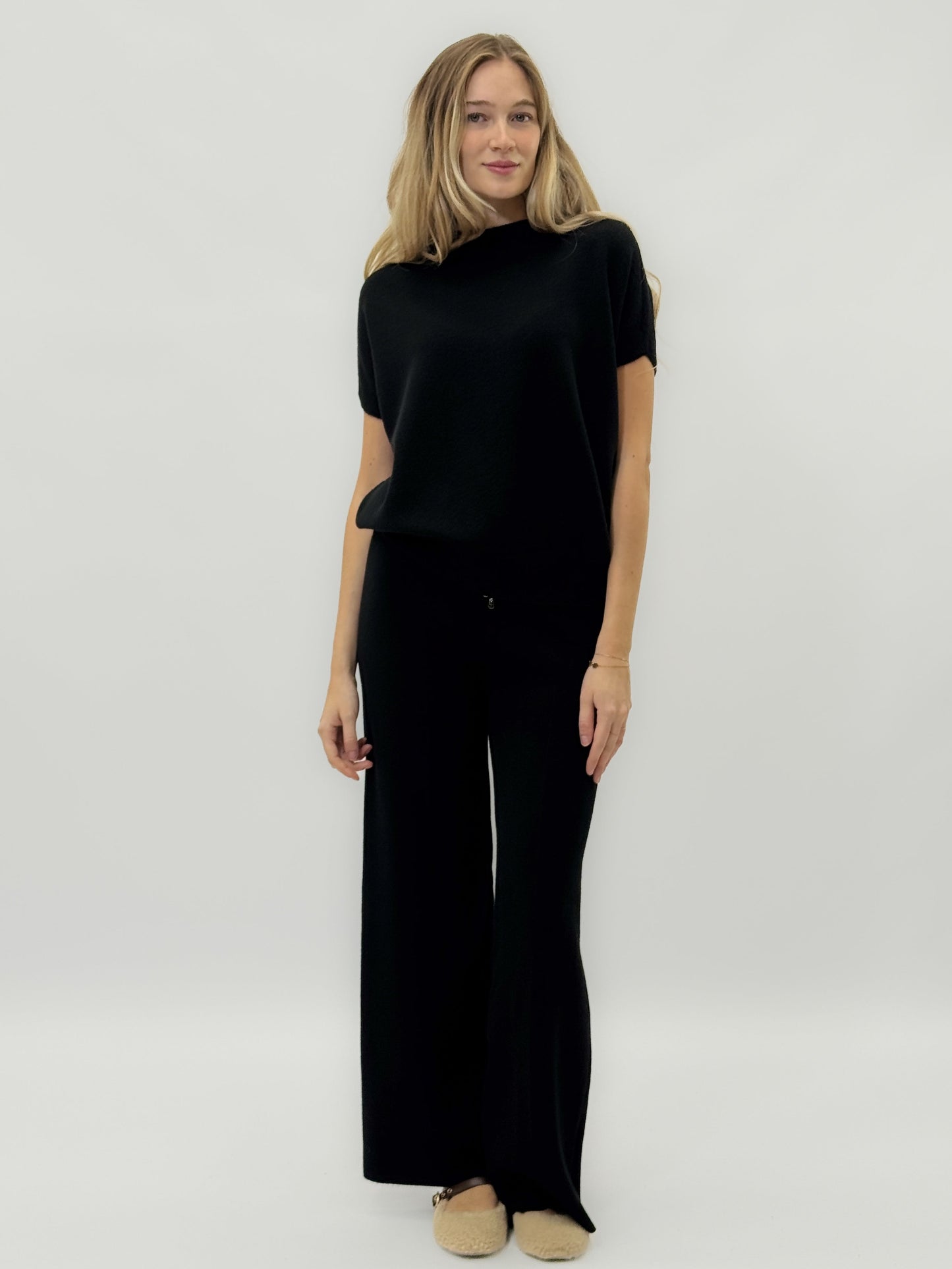 Pantalons doux en maille avec cordon de serrage