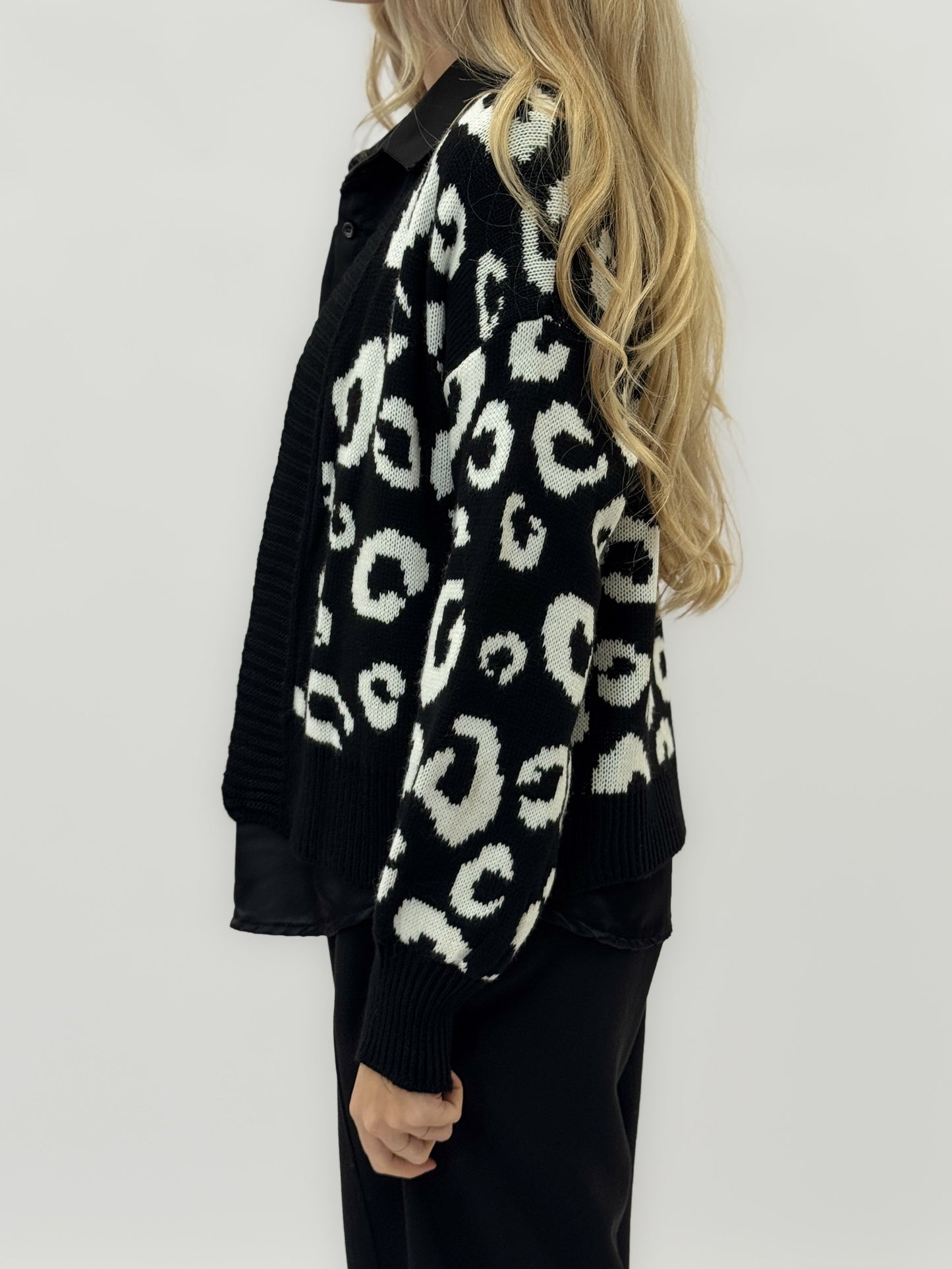 Cardigan à motif léopard