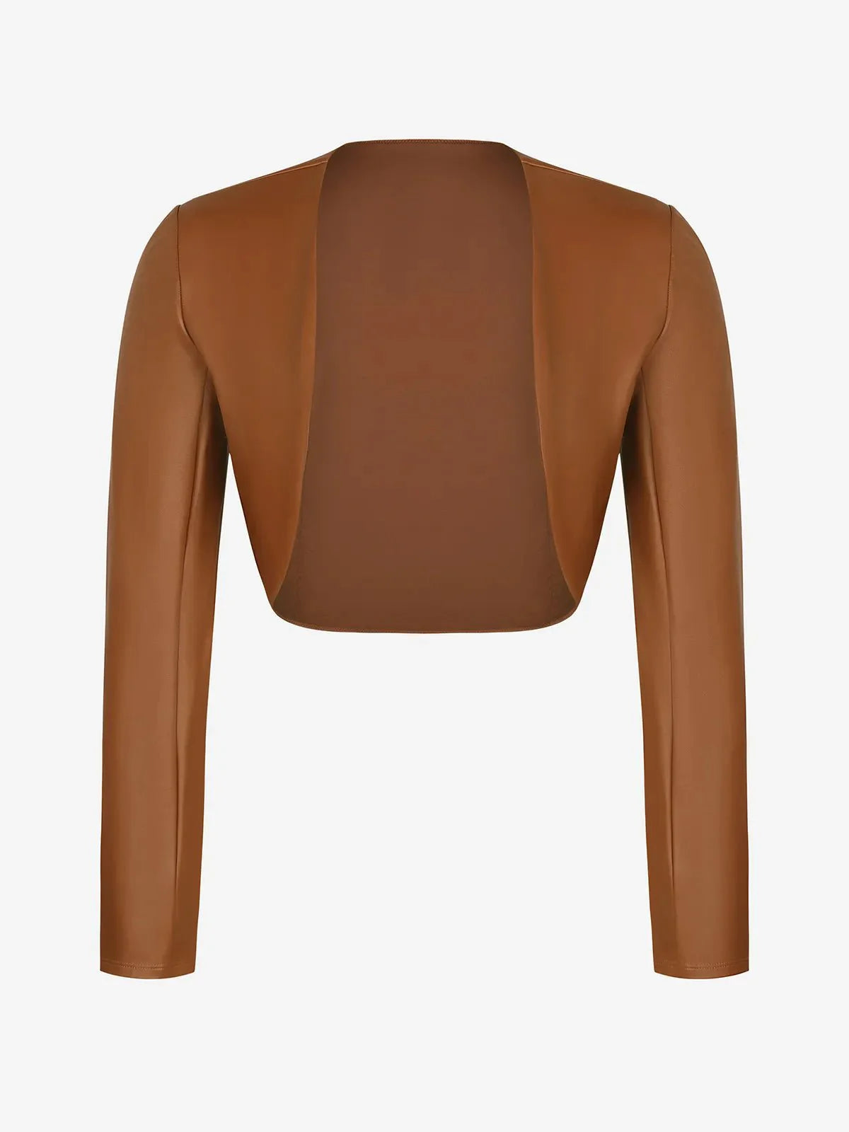 Veste Boléro en Similicuir à Manches Longues