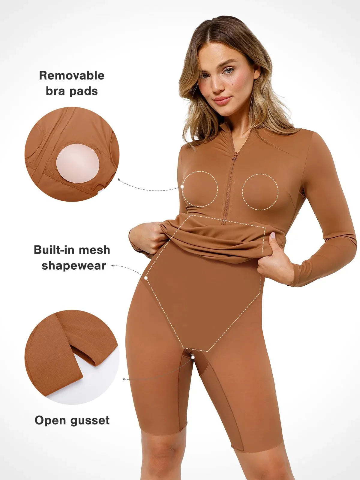 Robe Midi à Manches Longues en Shapewear Thermique Redtag