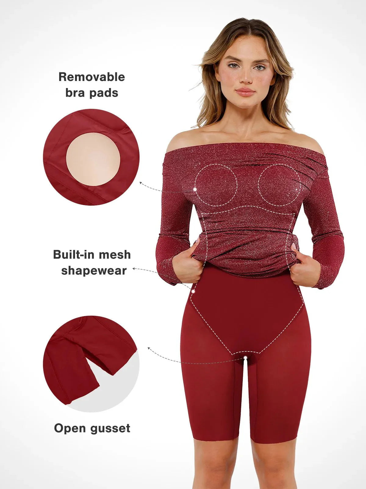 Robe Maxi Sirène Slim à Manches Longues en Maille Métallique Shapewear