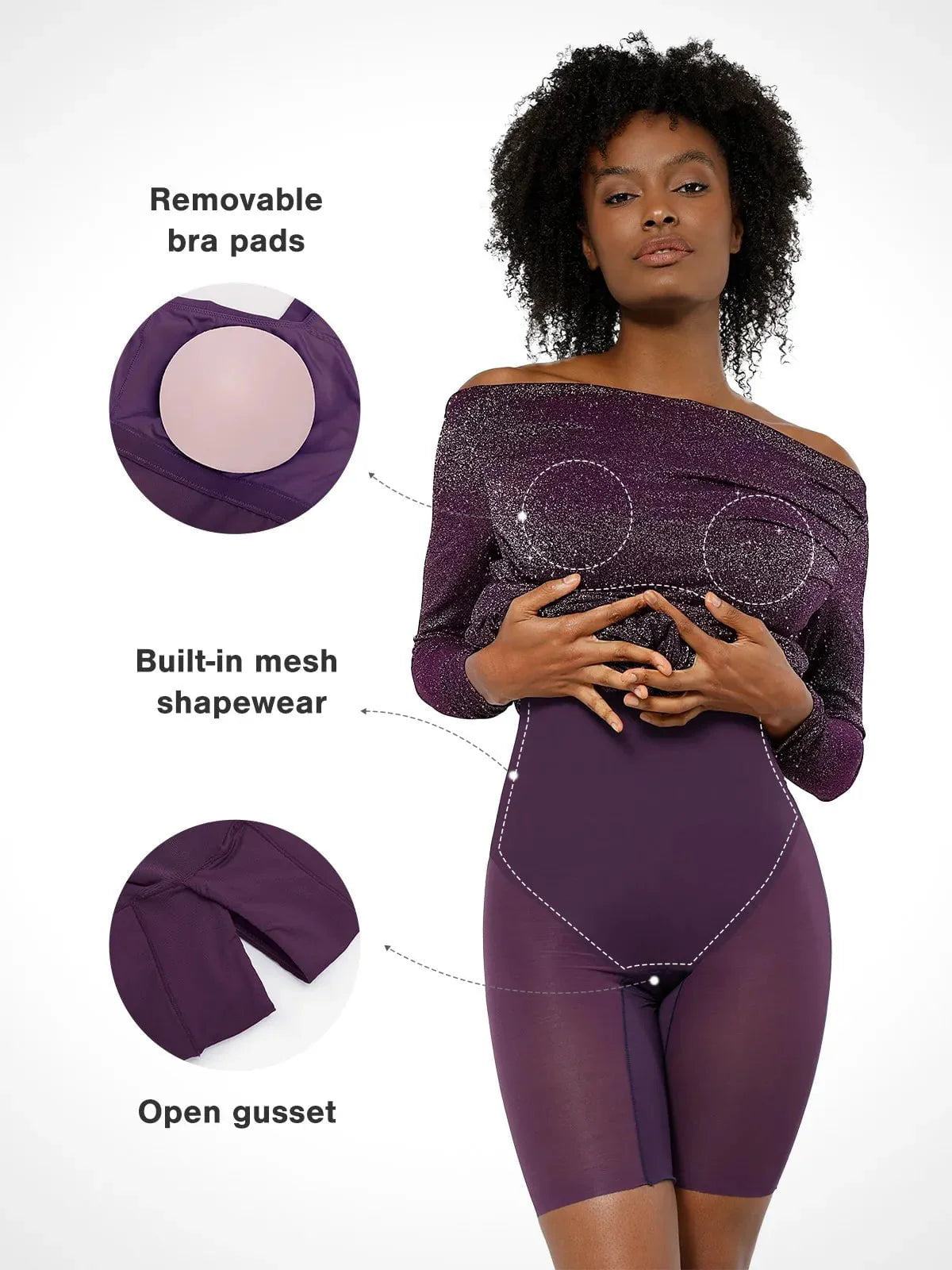 Robe Maxi Sirène Slim à Manches Longues en Maille Métallique Shapewear