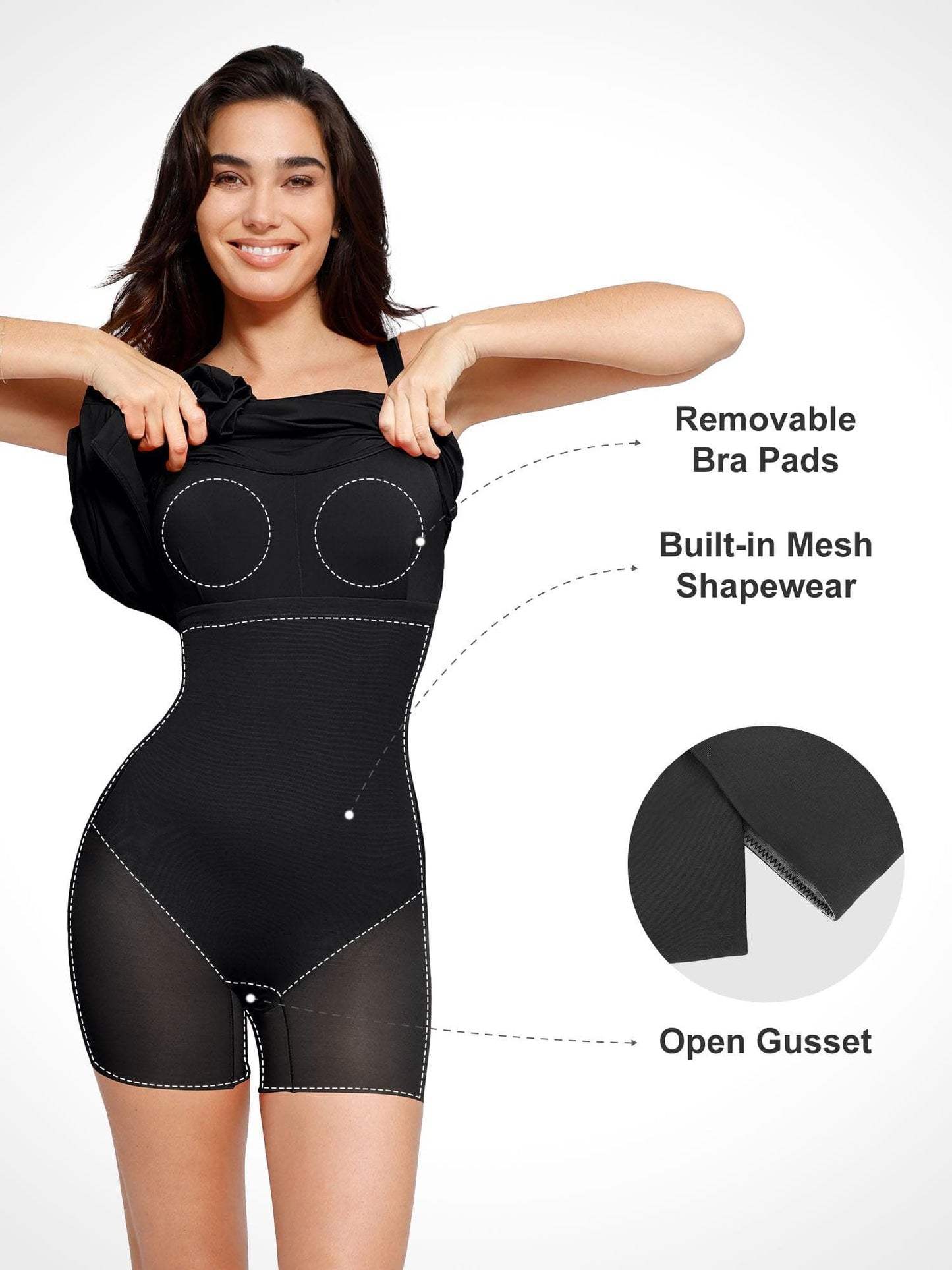 Robe Maxi Slimming à Fente Froncée Shapewear