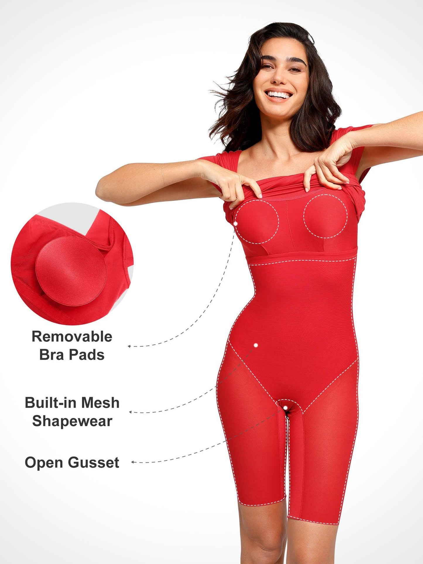 Robe Midi Bodycon à Manches Courtes et Dos Nu Shapewear