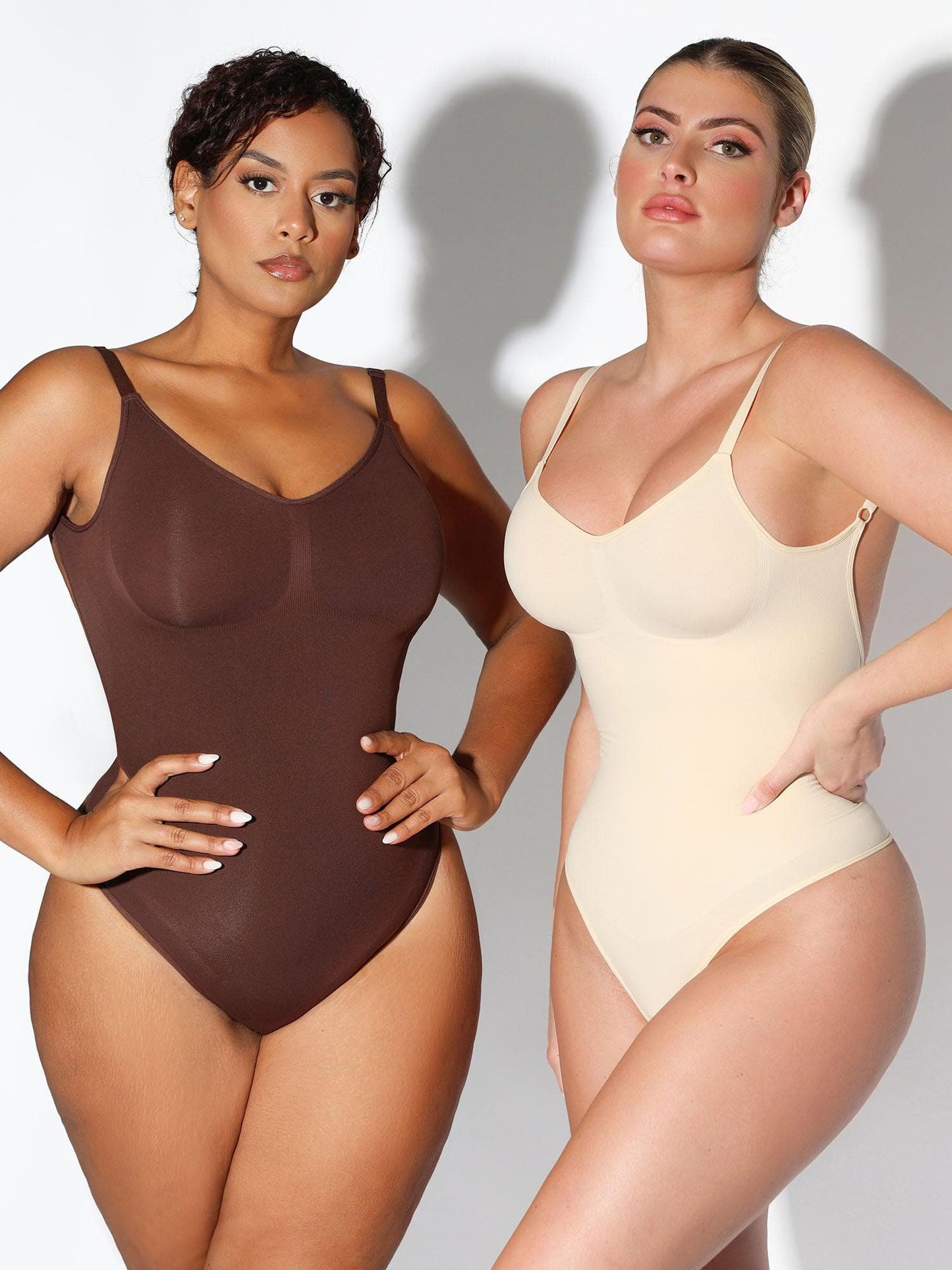 Body sculptant sans couture à dos bas et contrôle du ventre