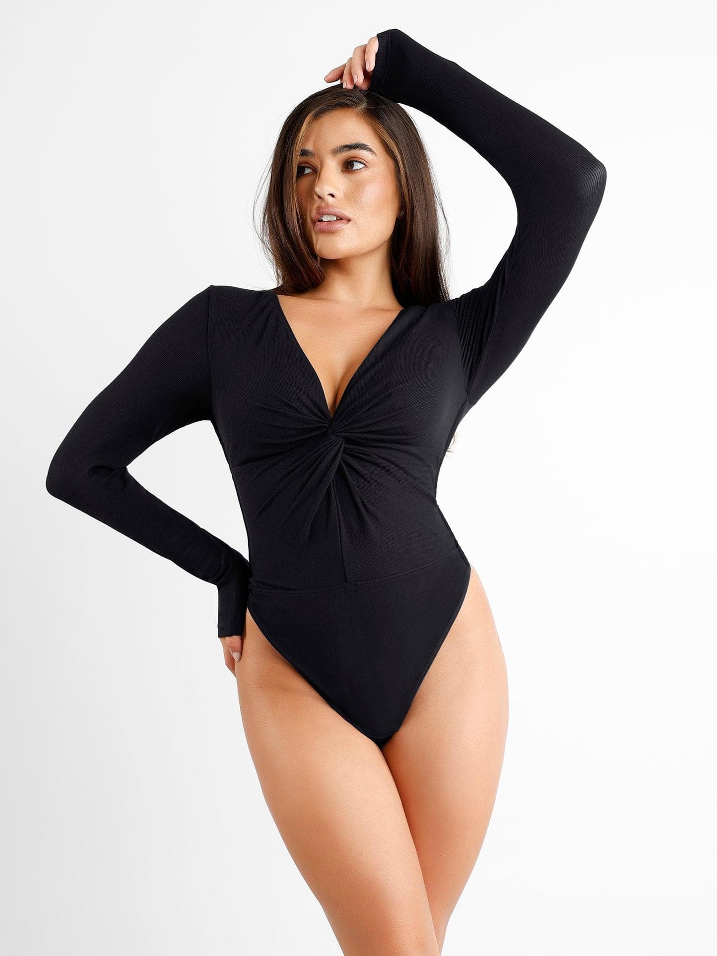 Body en Modal à Manches Longues avec Twist à l'Avant