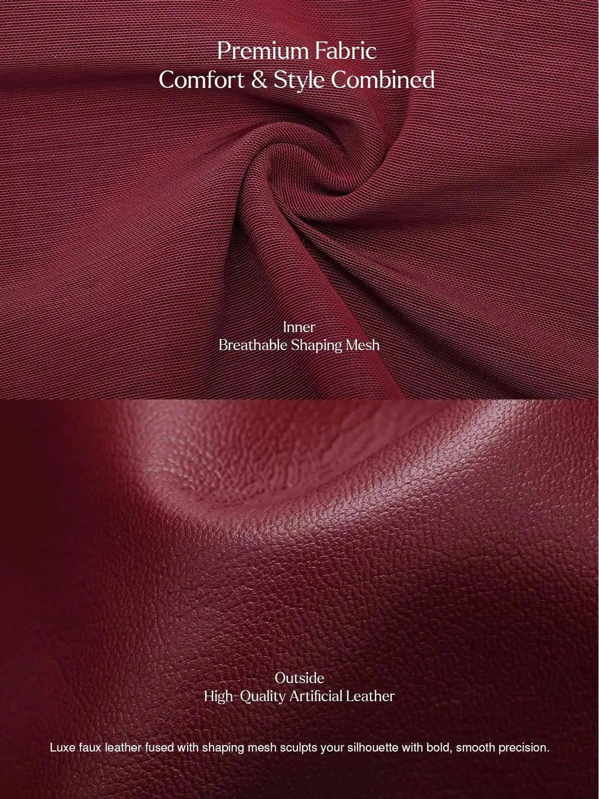 Jupe Contour Sculptée en Cuir Synthétique