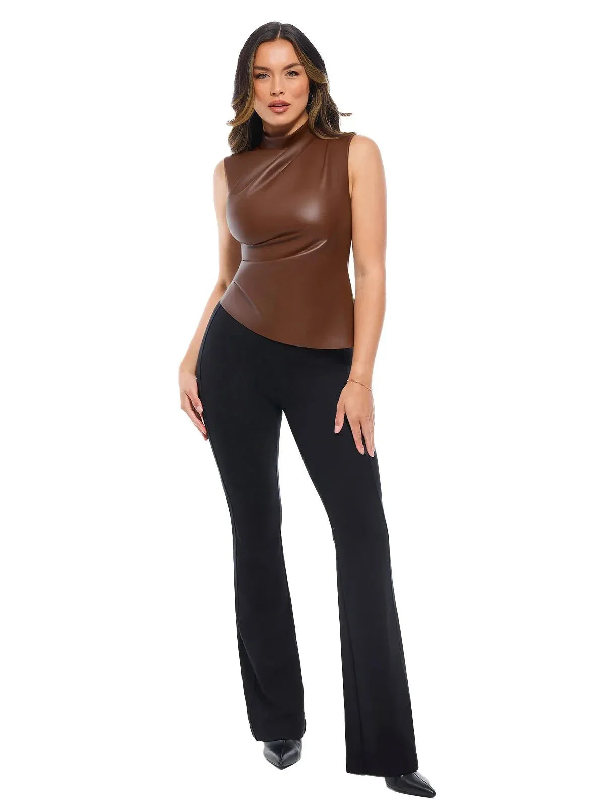 Body en simili cuir sculptant 3-en-1
