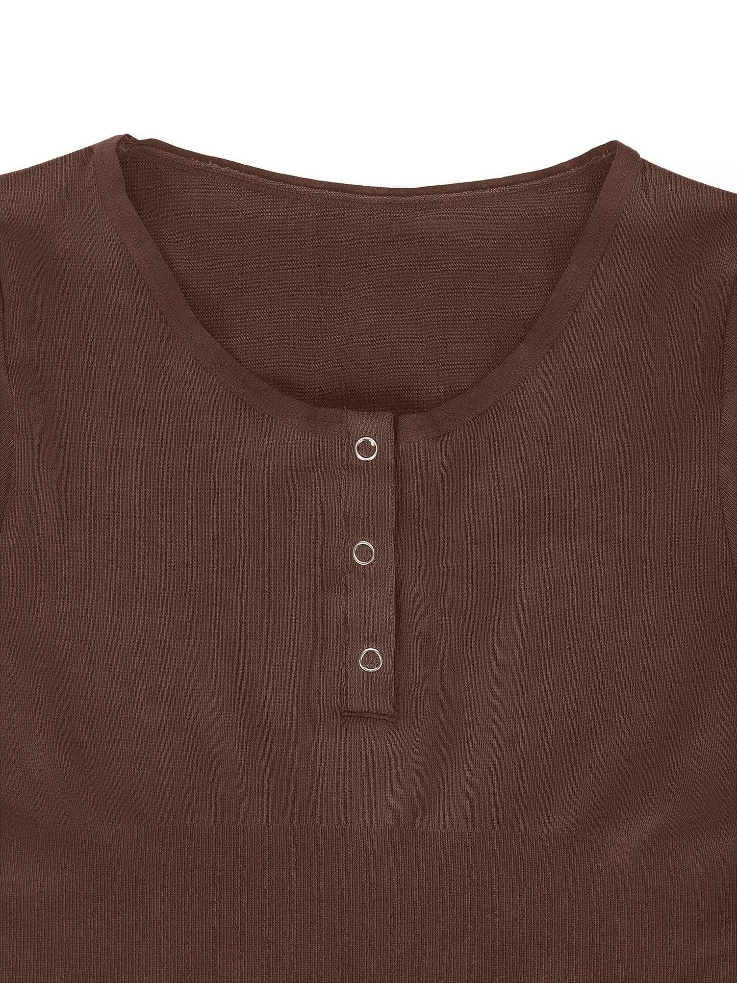 Body Henley à Manches Longues en Modal Sans Couture