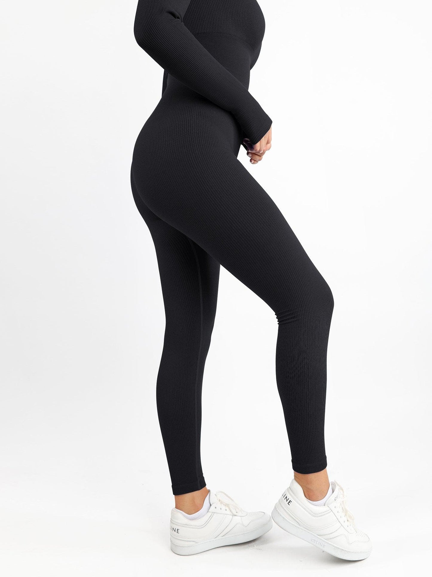 Combinaison Longue à Manches avec Trou pour le Pouce Sans Couture