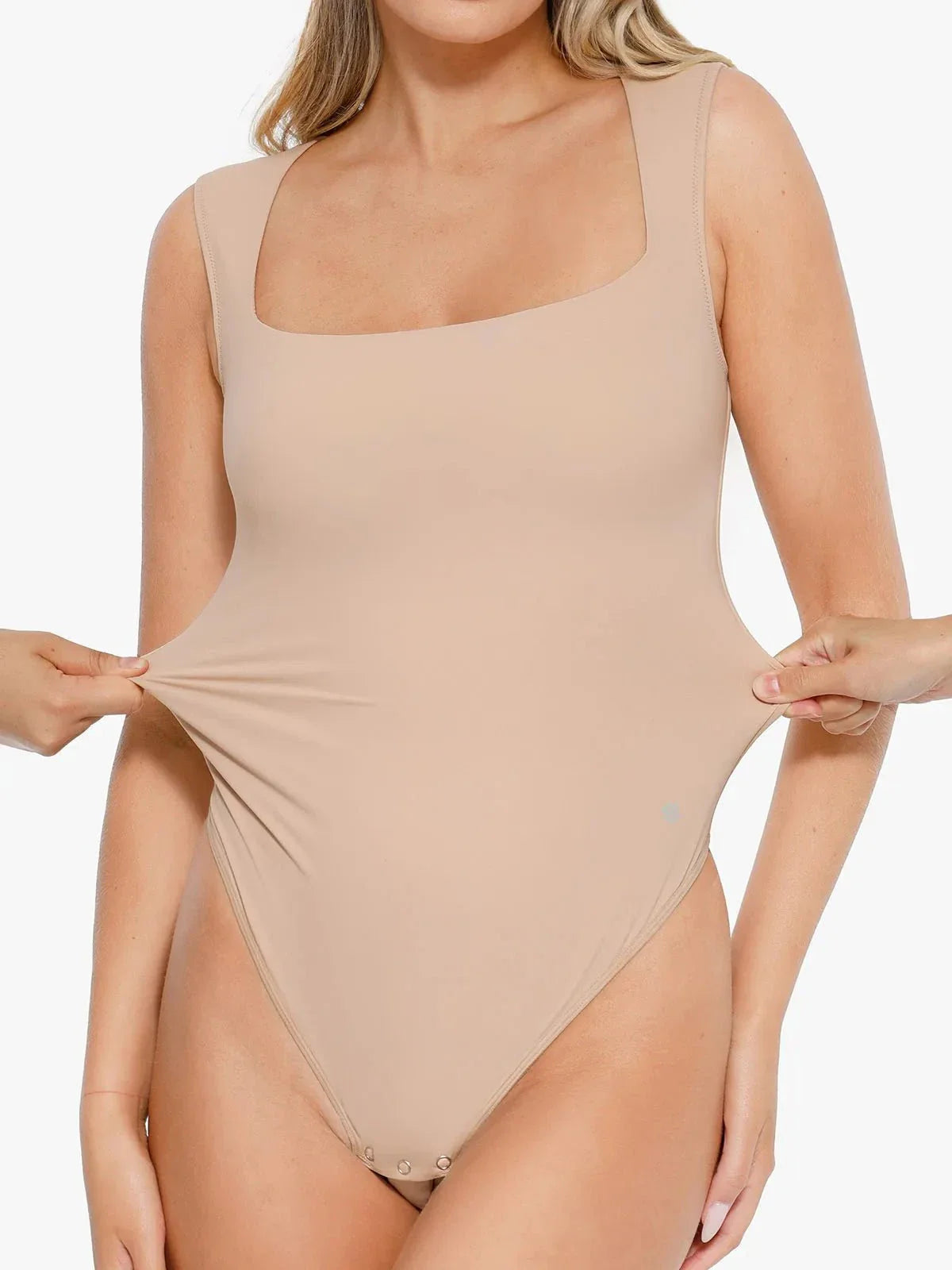 Body sans manches à col carré Shapewear Cloudsense