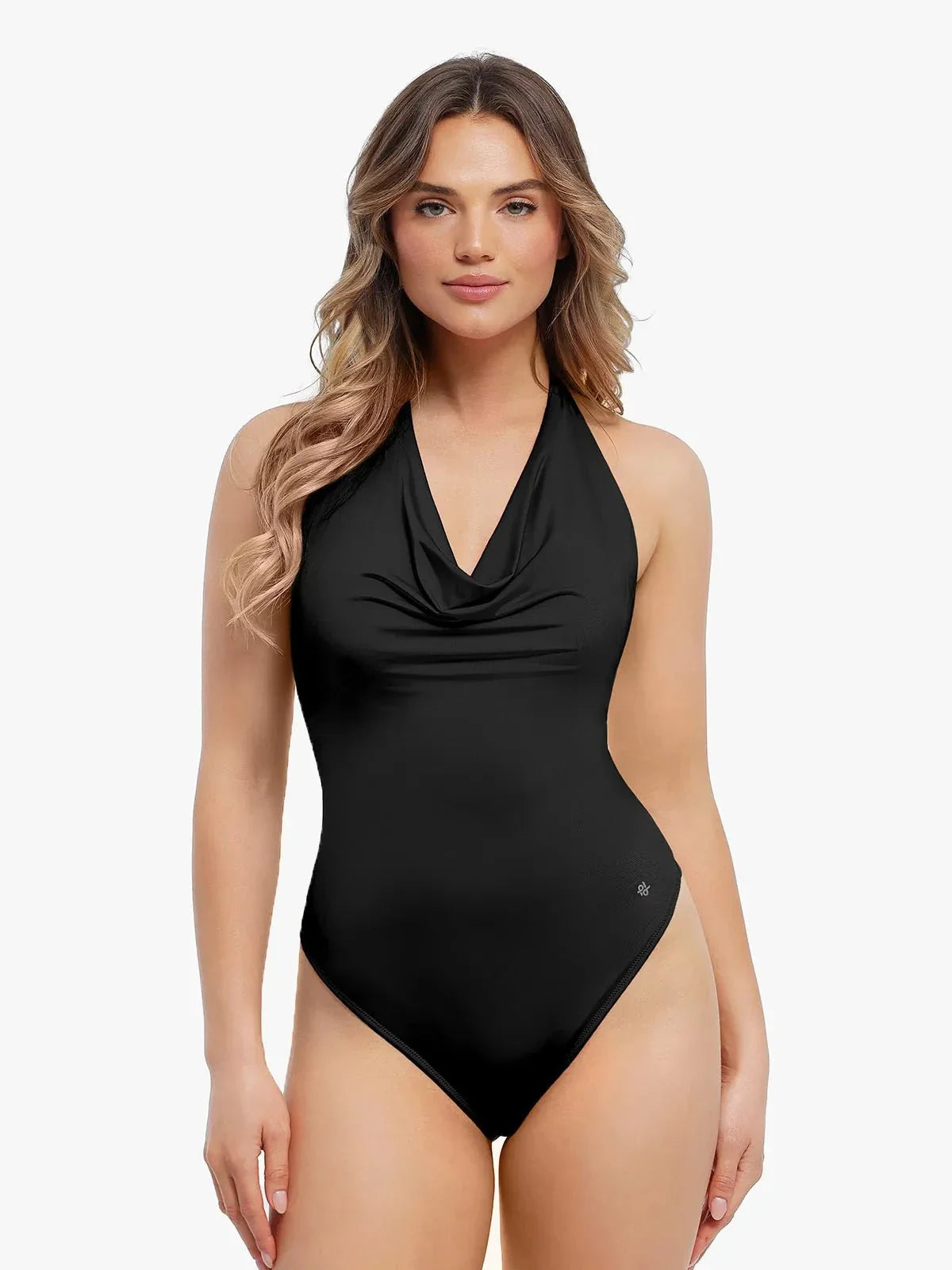 Body de Contrôle du Ventre à Col Cowl