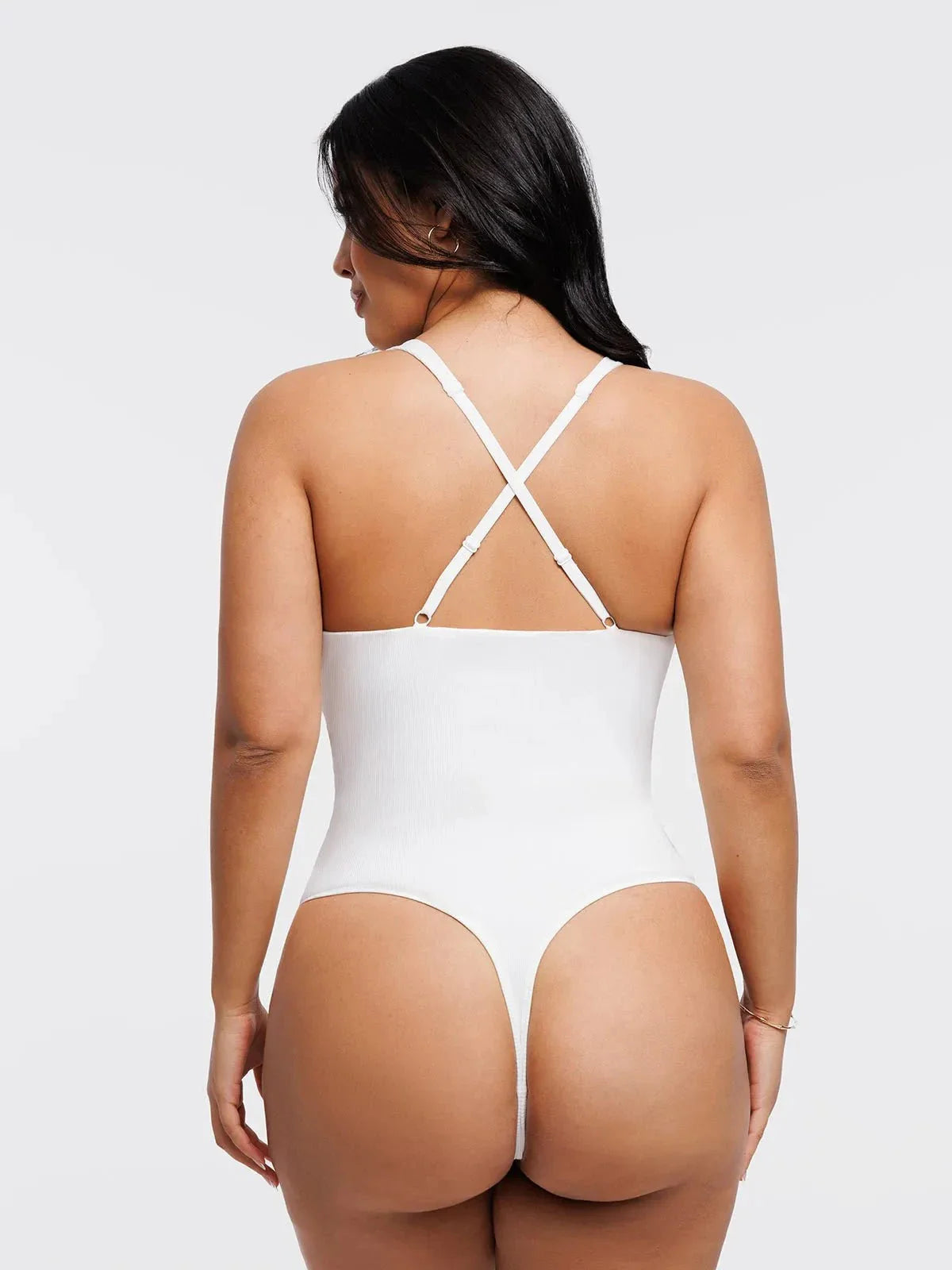 Body sculptant à encolure croisée drapée