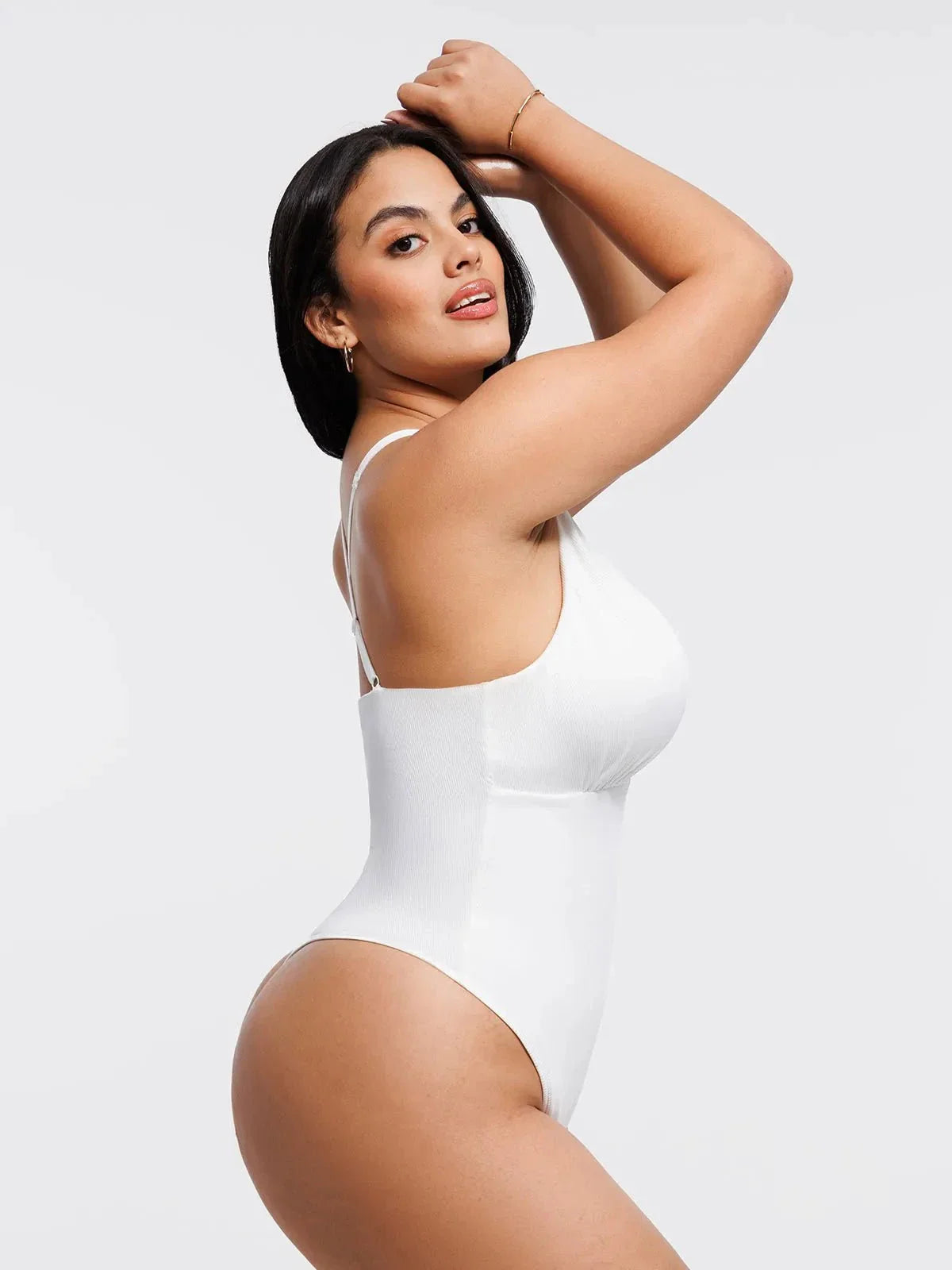 Body de contrôle du ventre drapé à col halter croisé