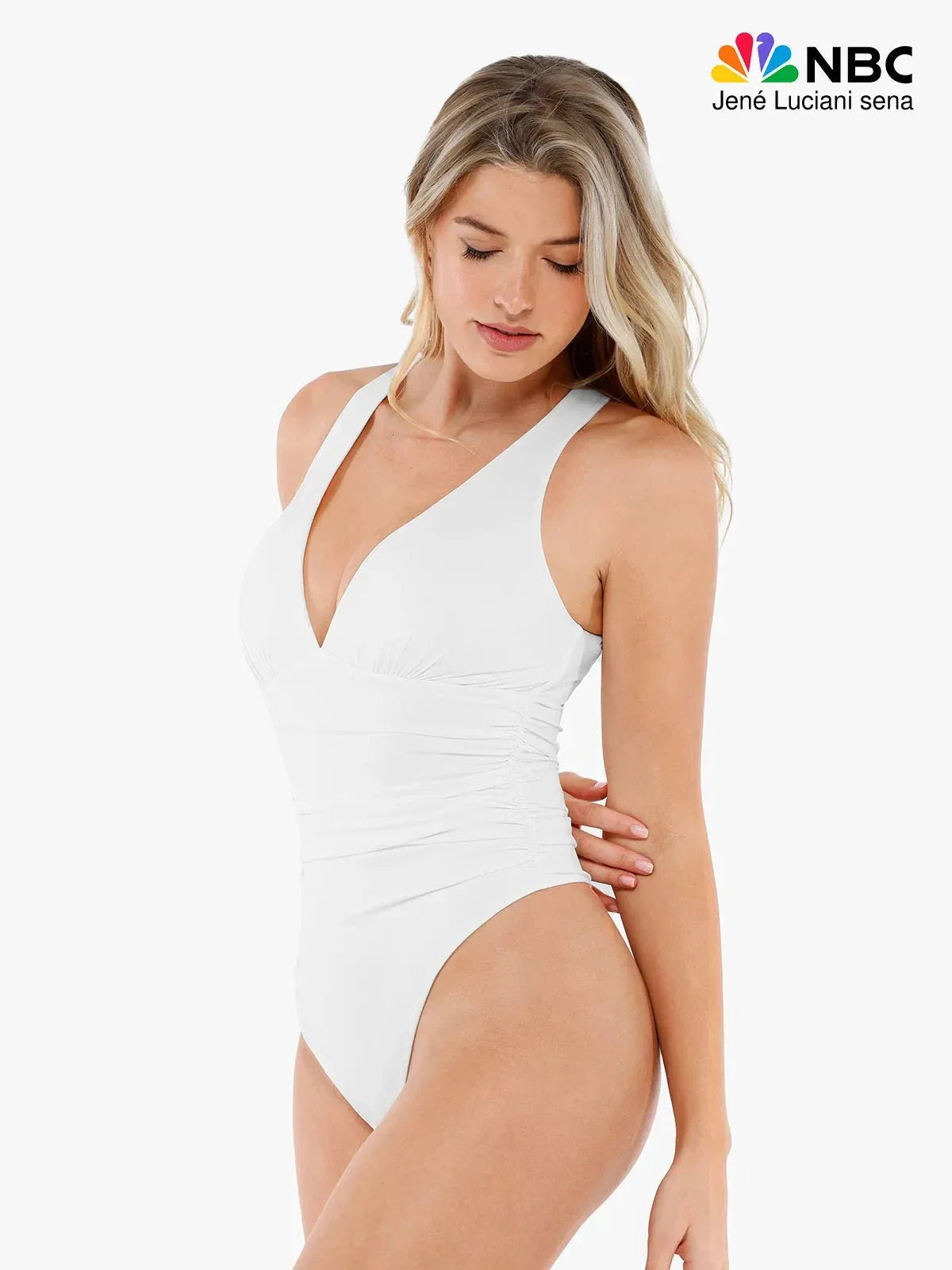 Body de contrôle du ventre à col halter drapé