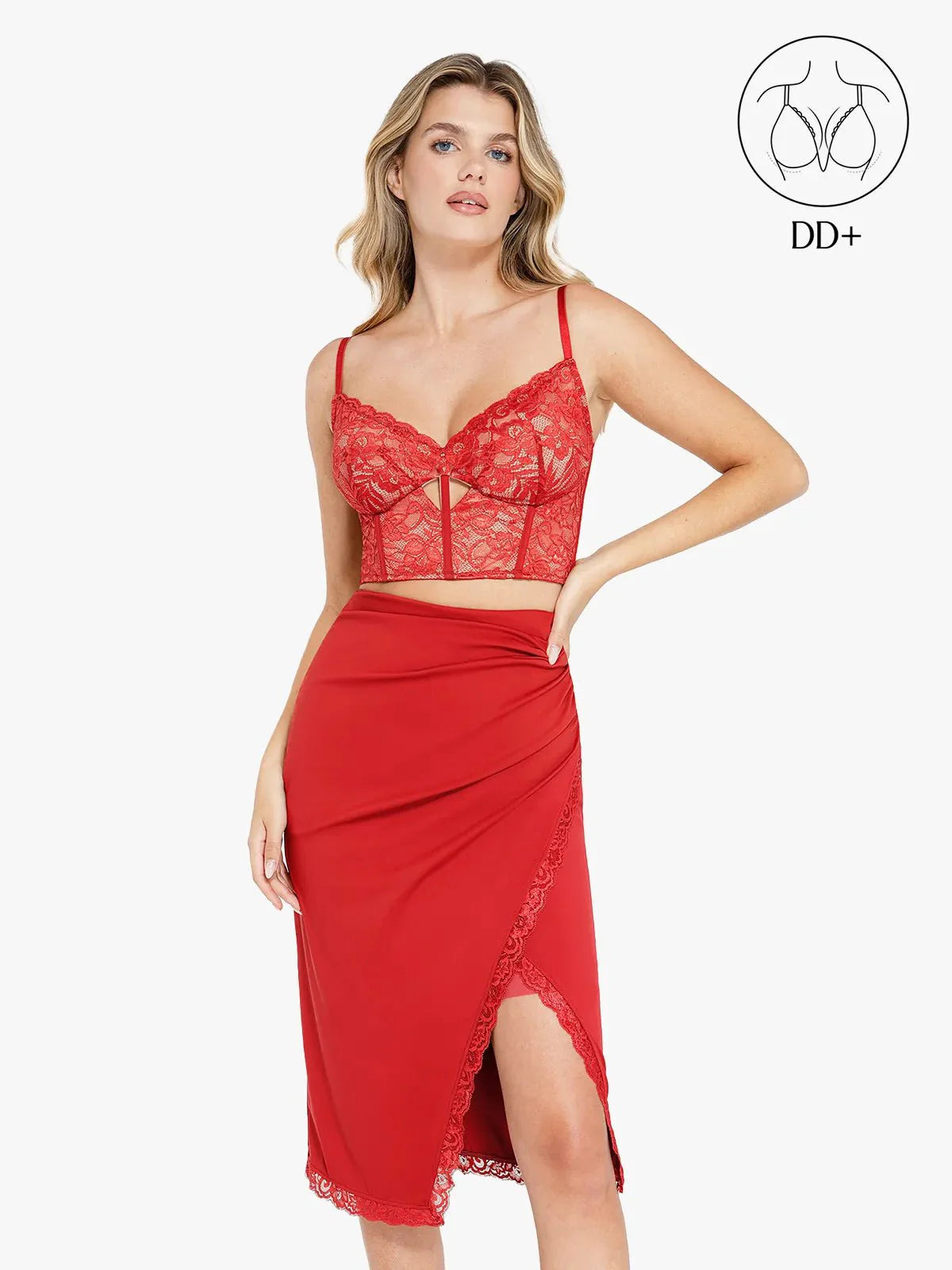Soutien-gorge en dentelle shapewear ou jupe midi amincissante