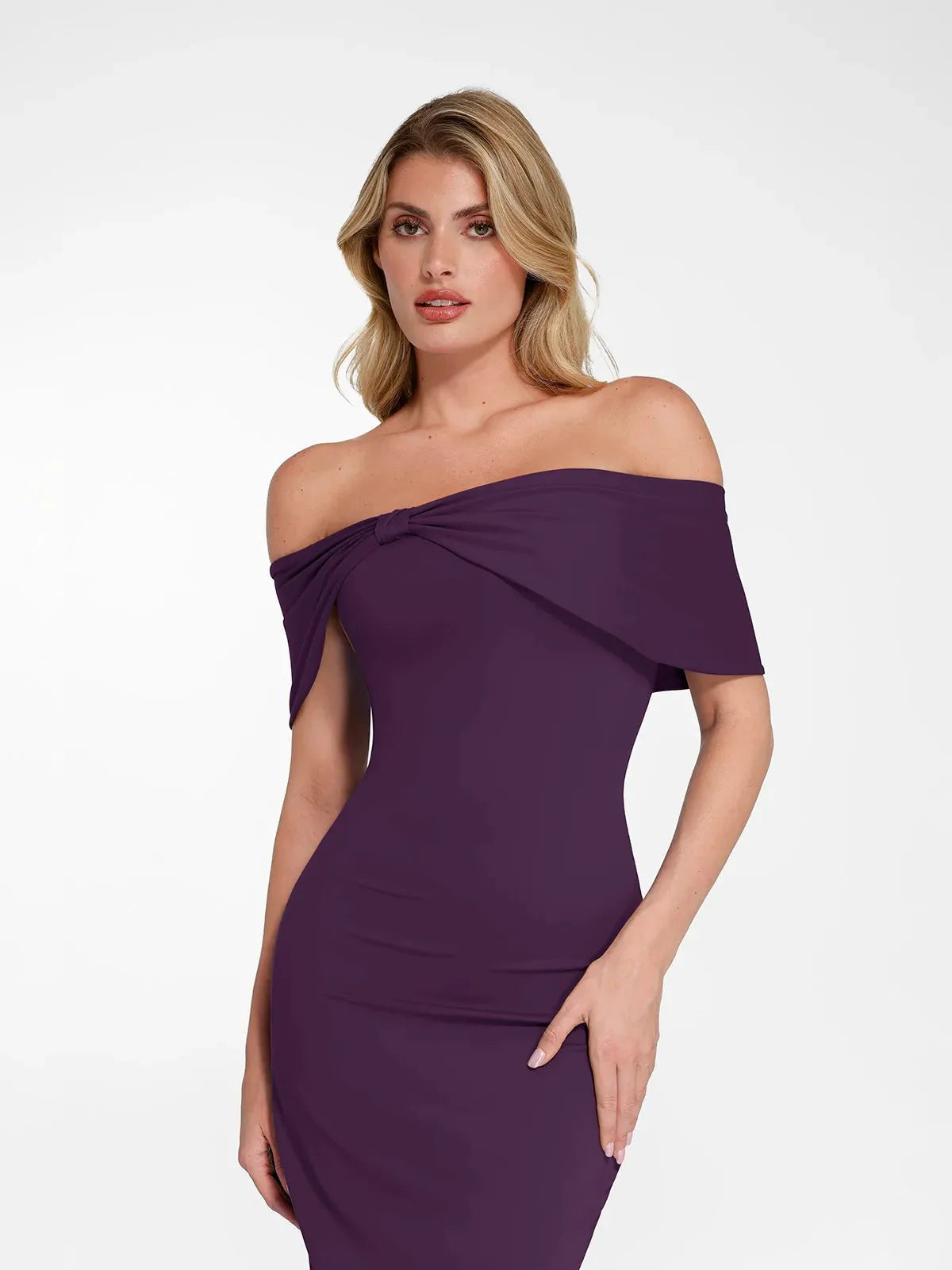 Robe Maxi Colonne Slim Sans Épaules Shapewear