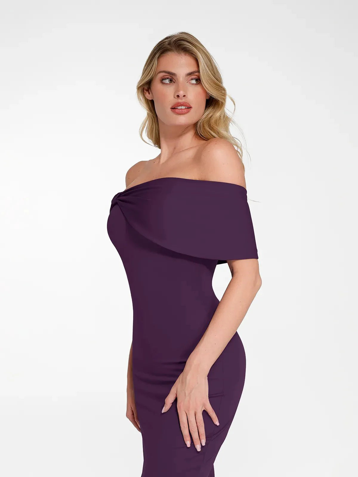 Robe Maxi Colonne Slim Sans Épaules Shapewear