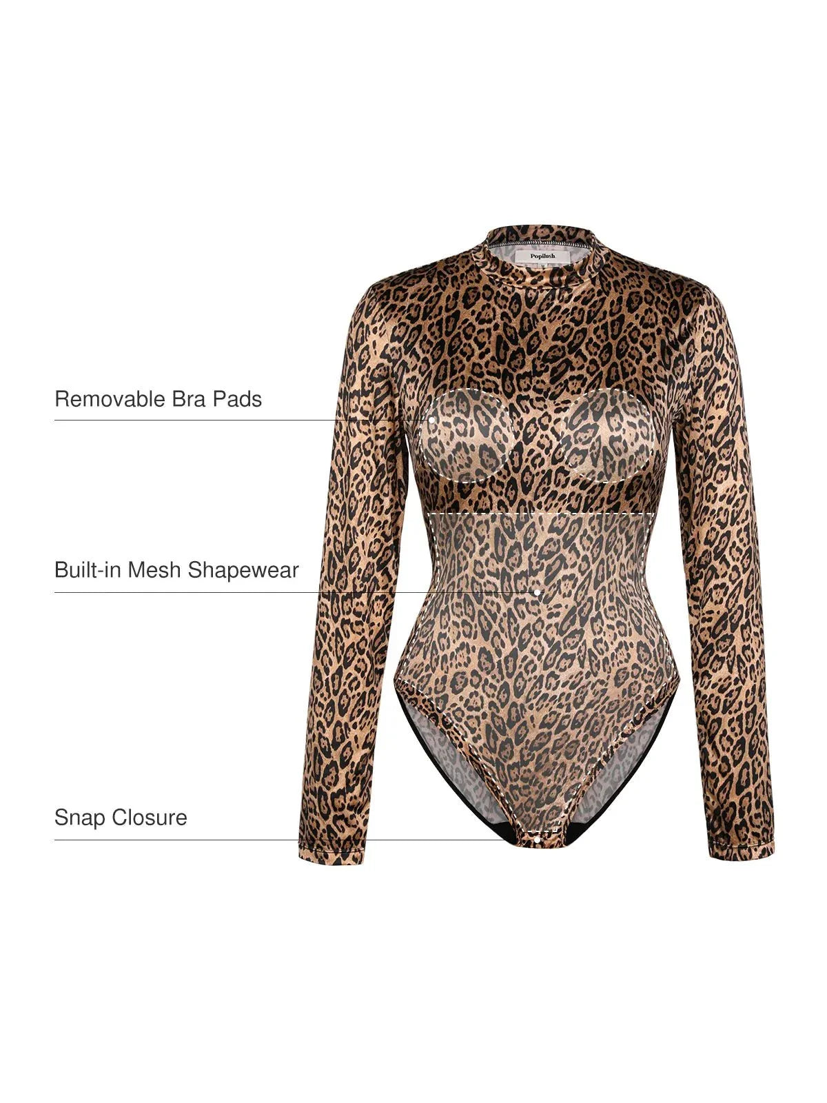 Body gainant imprimé taille haute avec contrôle du ventre