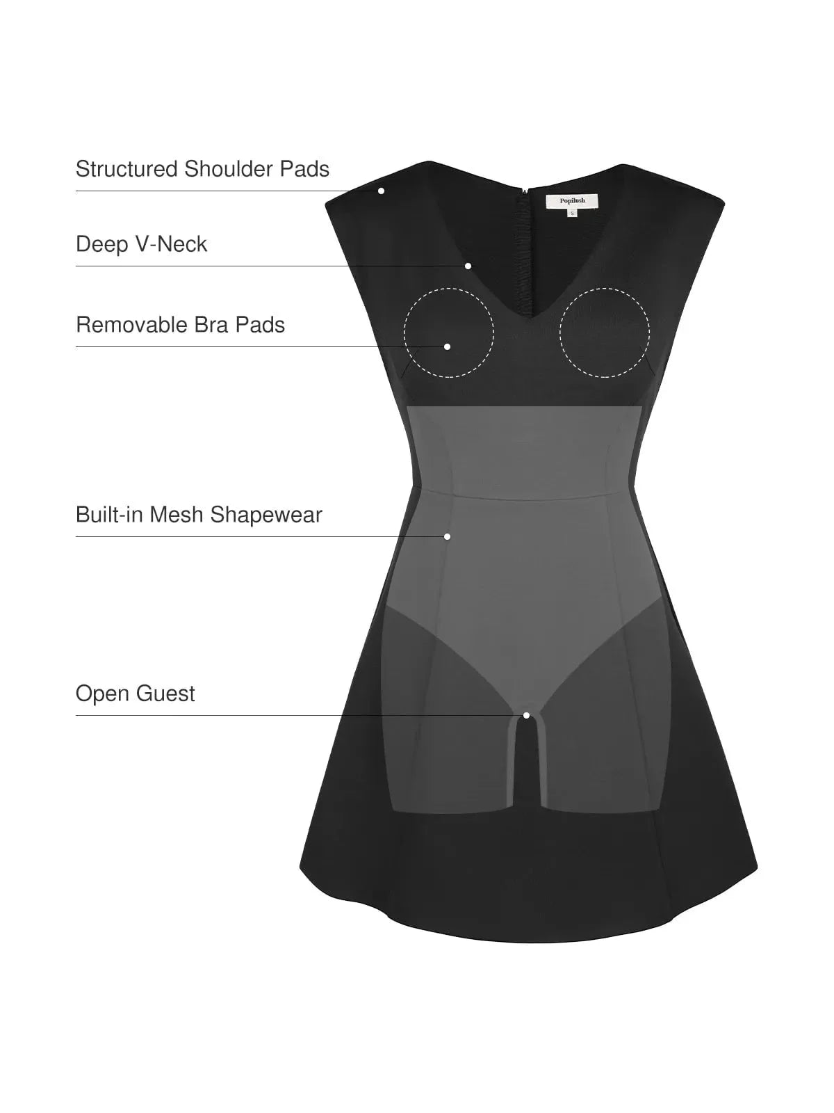 Robe Mini Convertible Professionnelle Shapewear