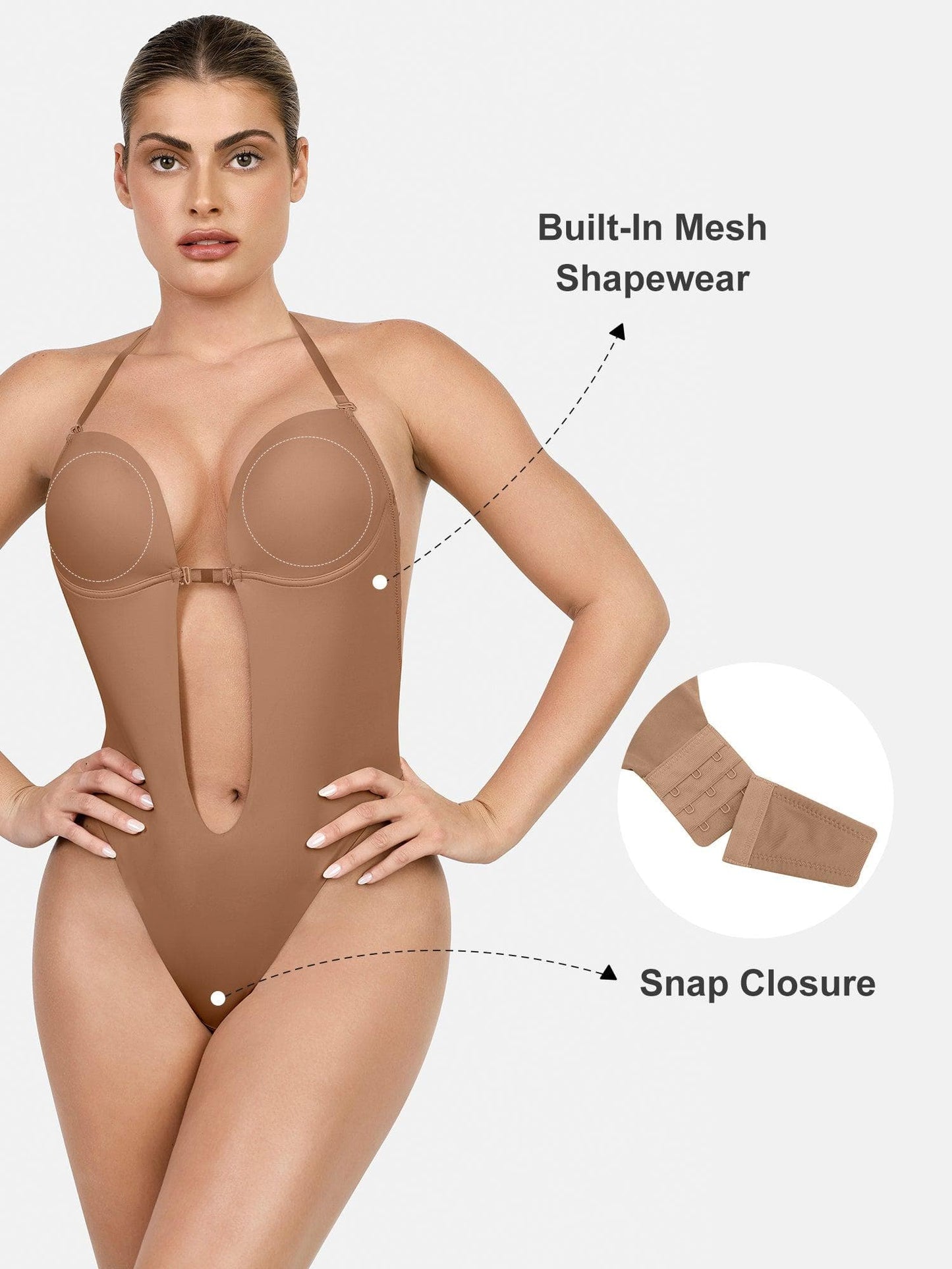 Body sans manches sculptant dos nu