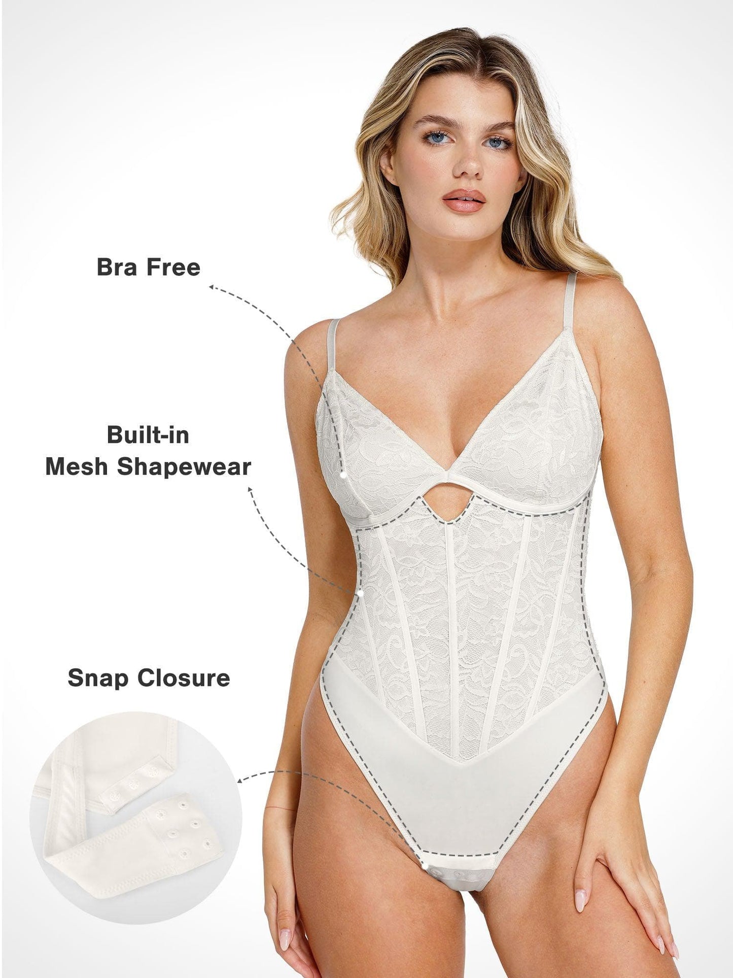 Body en Dentelle Sculptant avec Découpe