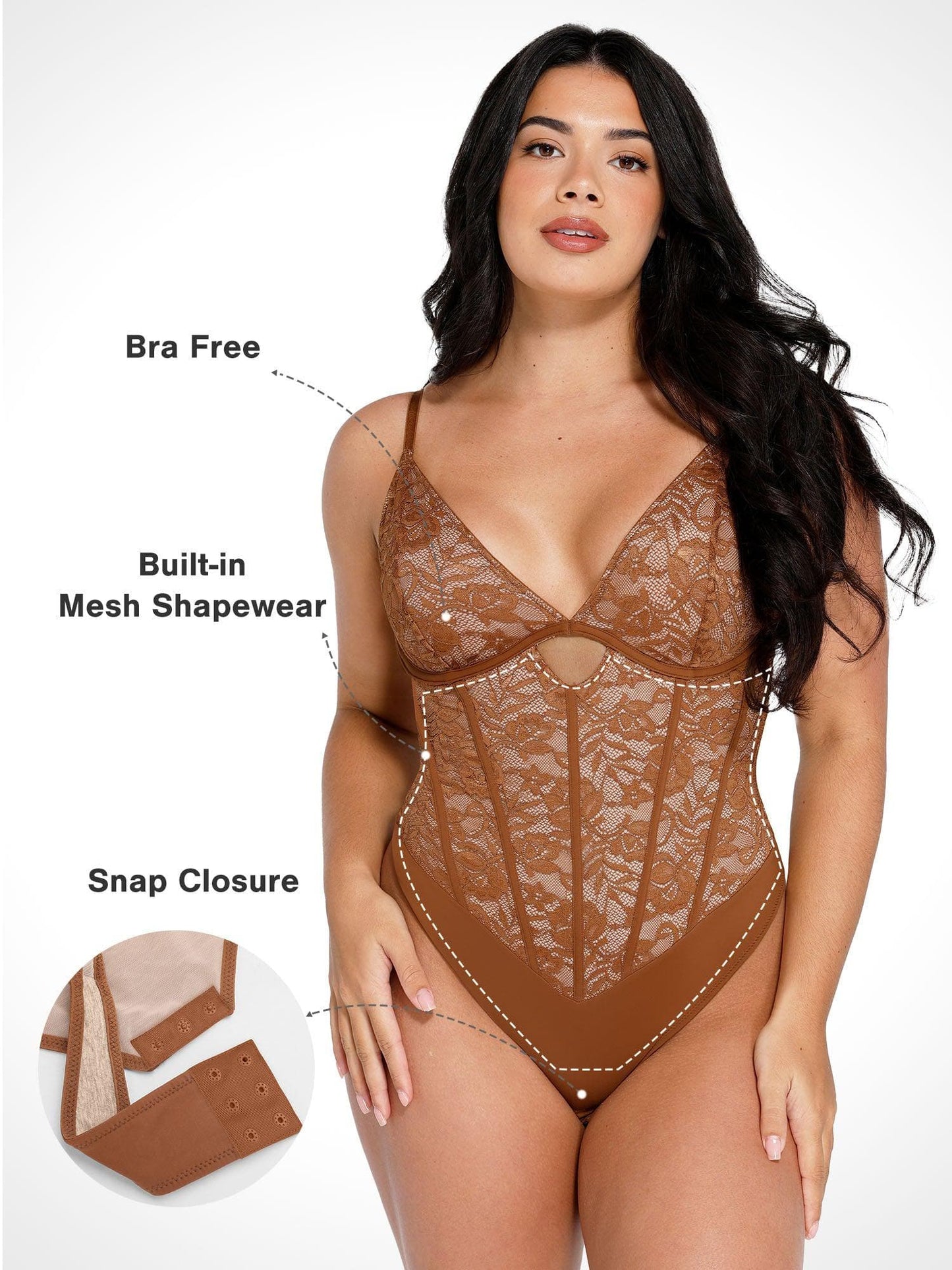 Body en Dentelle Sculptant avec Découpe