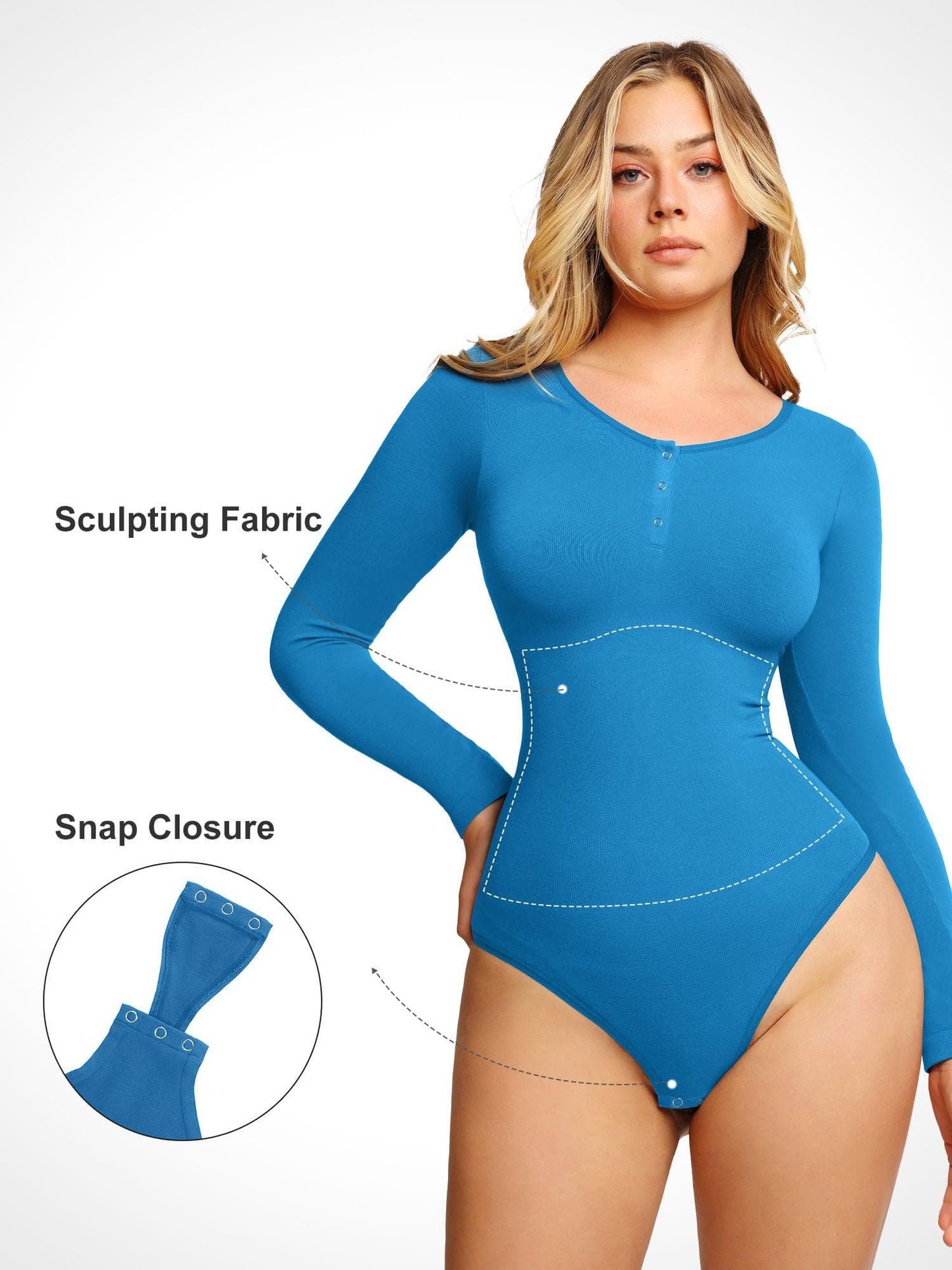 Body Henley à Manches Longues en Modal Sans Couture
