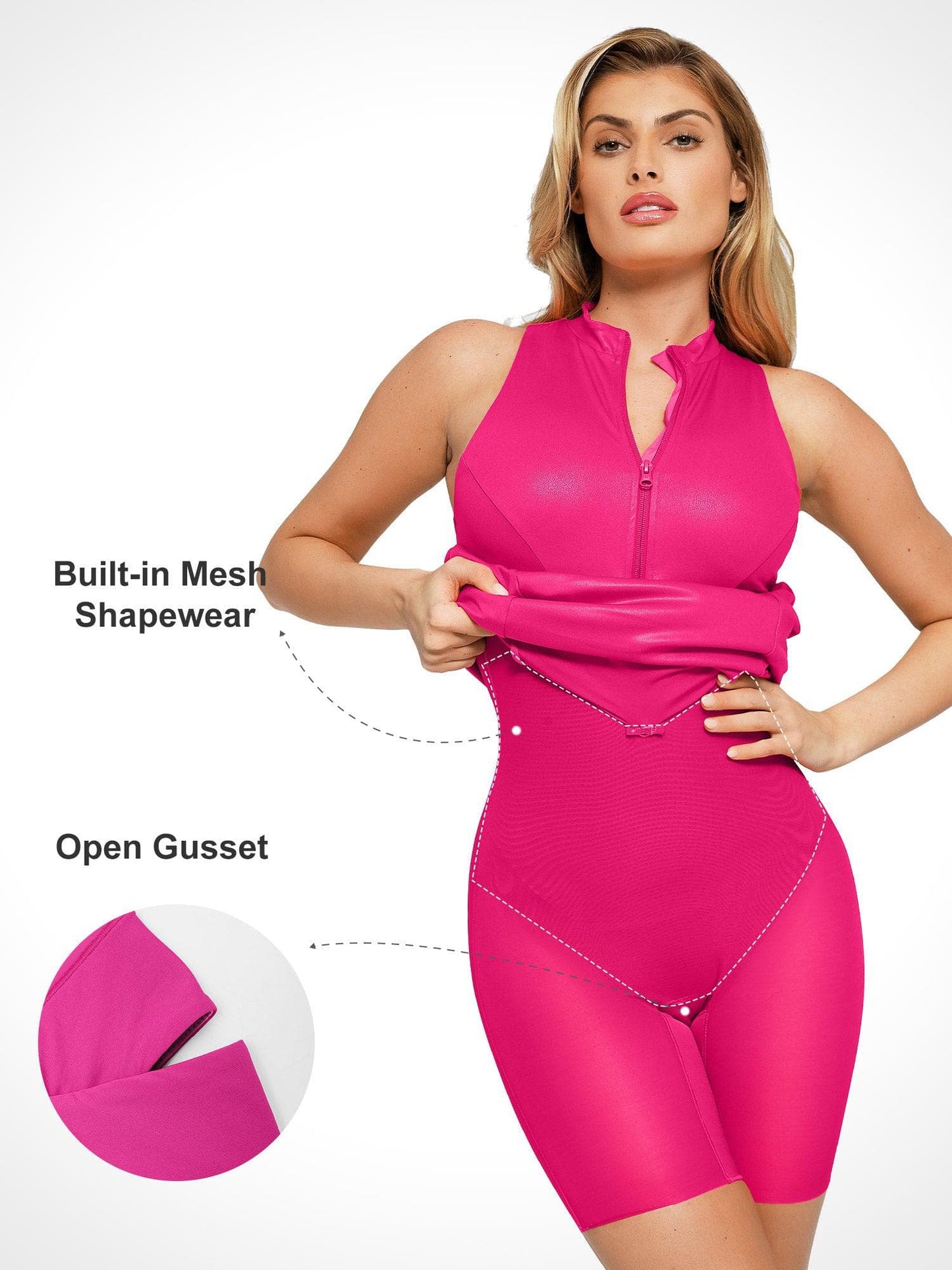 Robe Midi en Similicuir avec Zip Avant et Sculptante