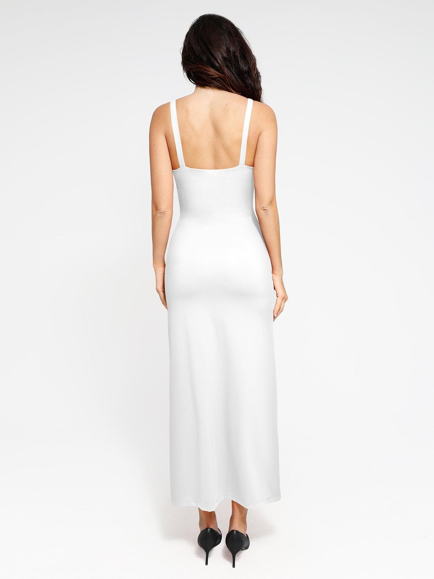 Robe Maxi Slimming à Fente Froncée Shapewear