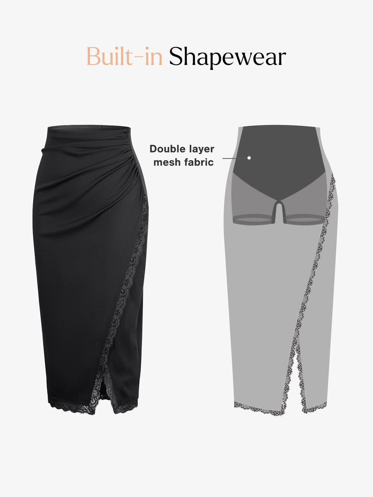 Soutien-gorge en dentelle shapewear ou jupe midi amincissante