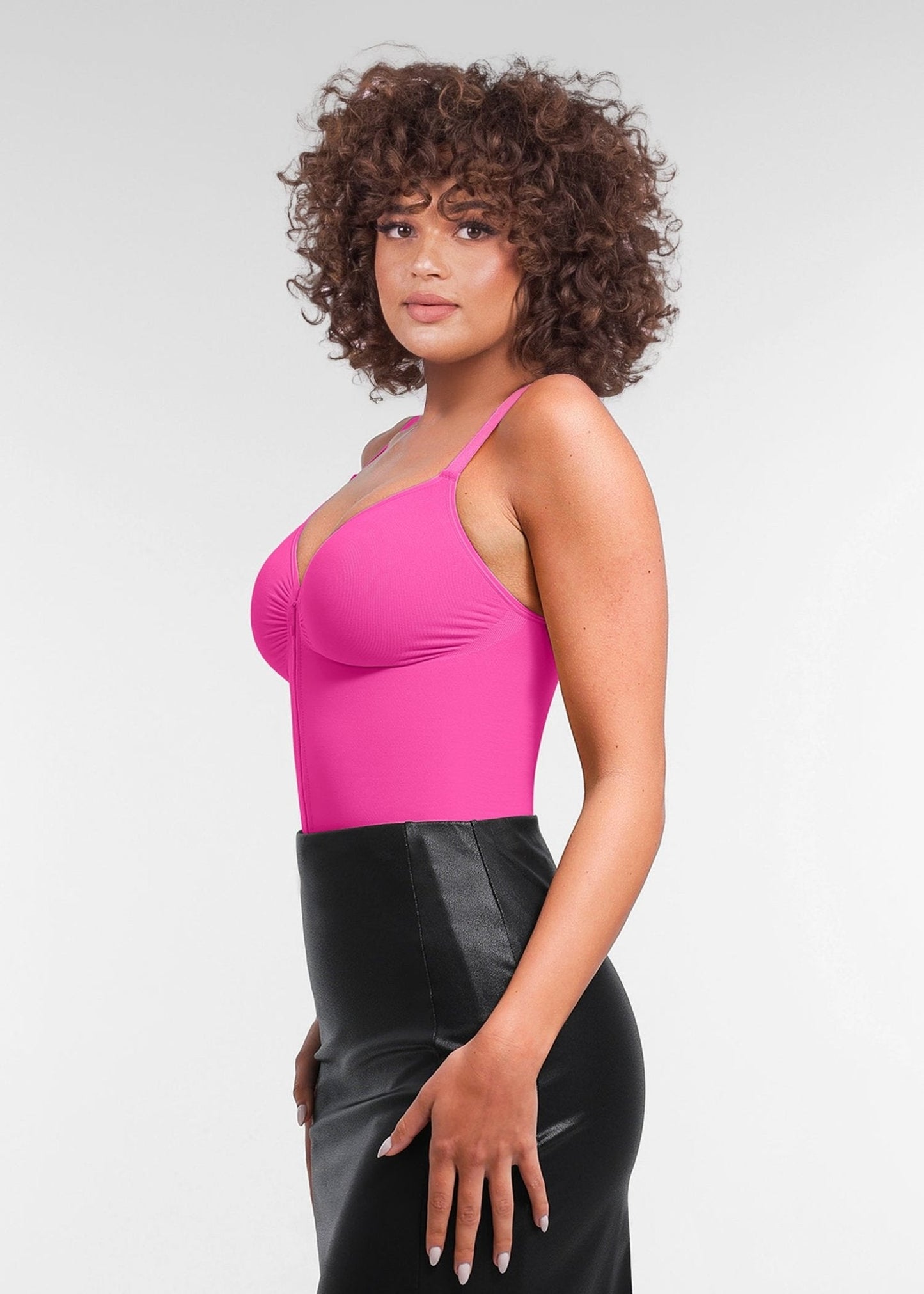 Stefanie Zipper - Body Plongeant Sans Coutures – Soutien de Poitrine et Clips Internes