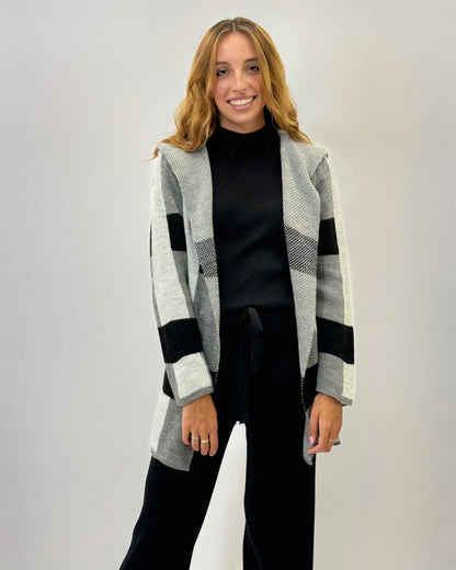 Cardigan morbido con cappuccio