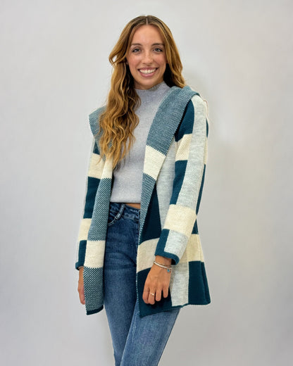 Cardigan morbido con cappuccio