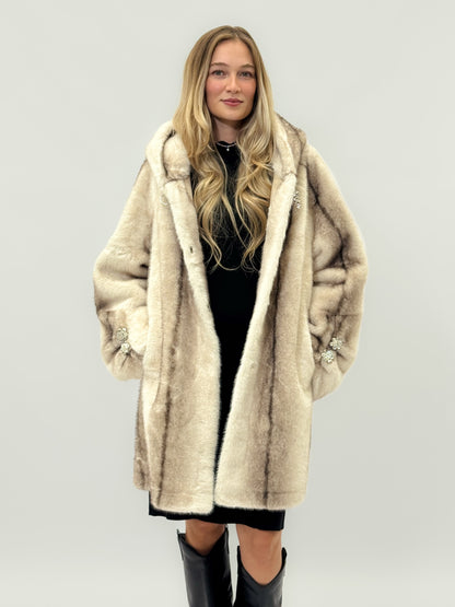 Pelliccia synthétique premium avec fermetures bijoux