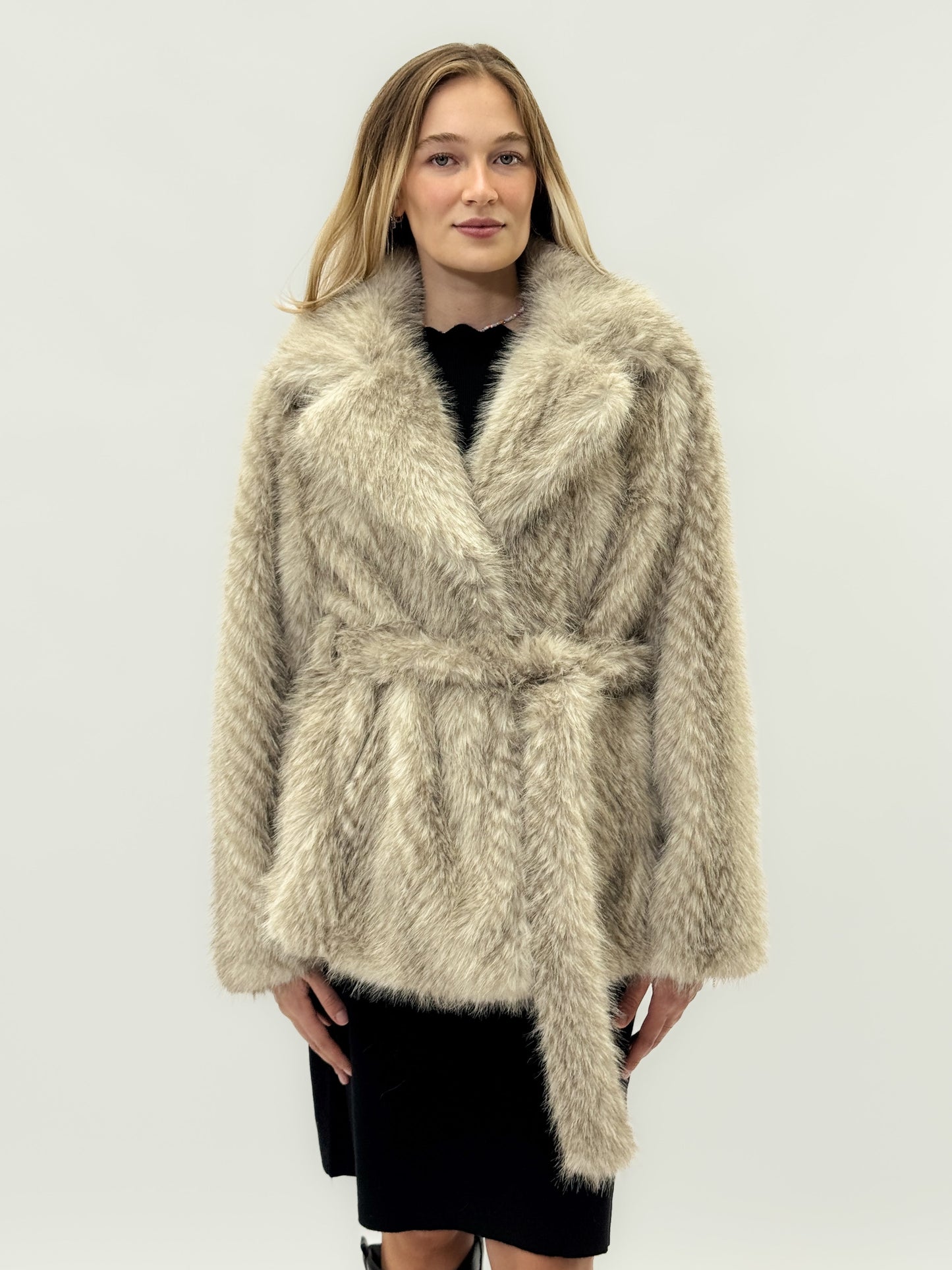 Veste en fausse fourrure douce - Lune