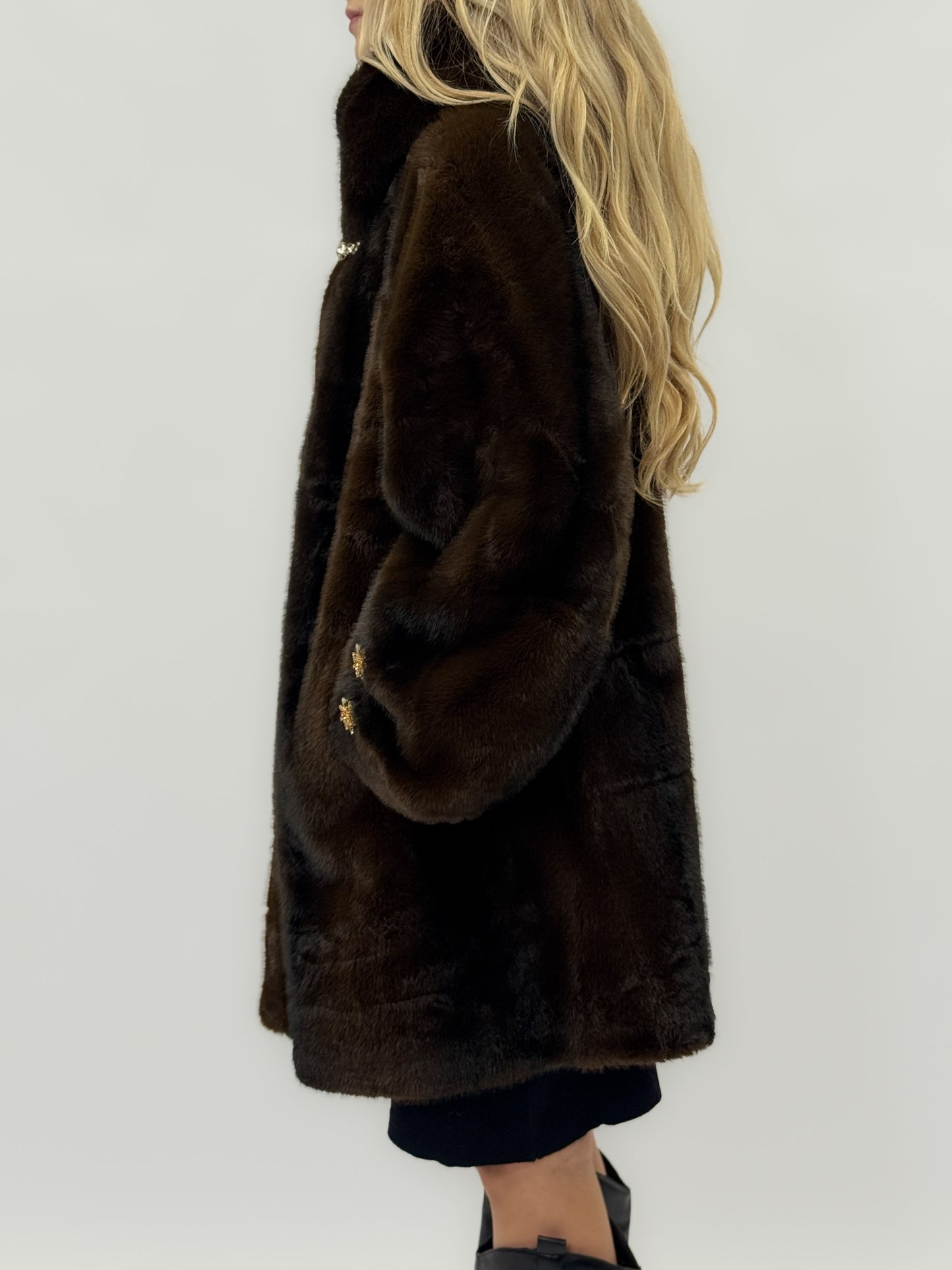 Pelliccia synthétique premium avec fermetures bijoux