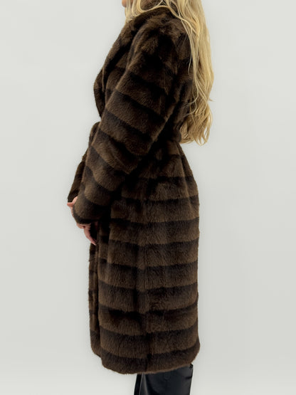 Manteau long avec ceinture et grands revers - Monaco