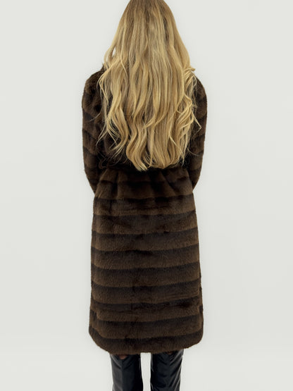 Manteau long avec ceinture et grands revers - Monaco