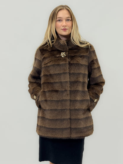 Veste en fausse fourrure effet vison - Aurora