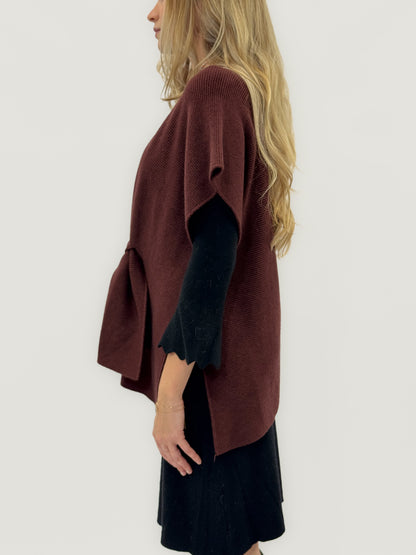 Cardigan ouvert avec nœud frontal