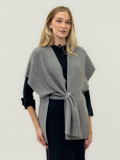 Cardigan ouvert avec nœud frontal