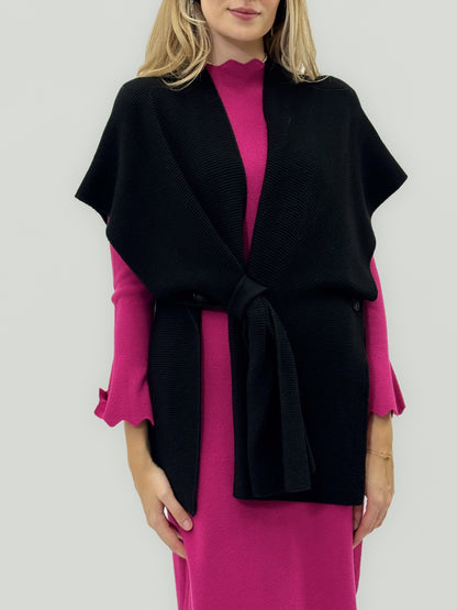 Cardigan ouvert avec nœud frontal