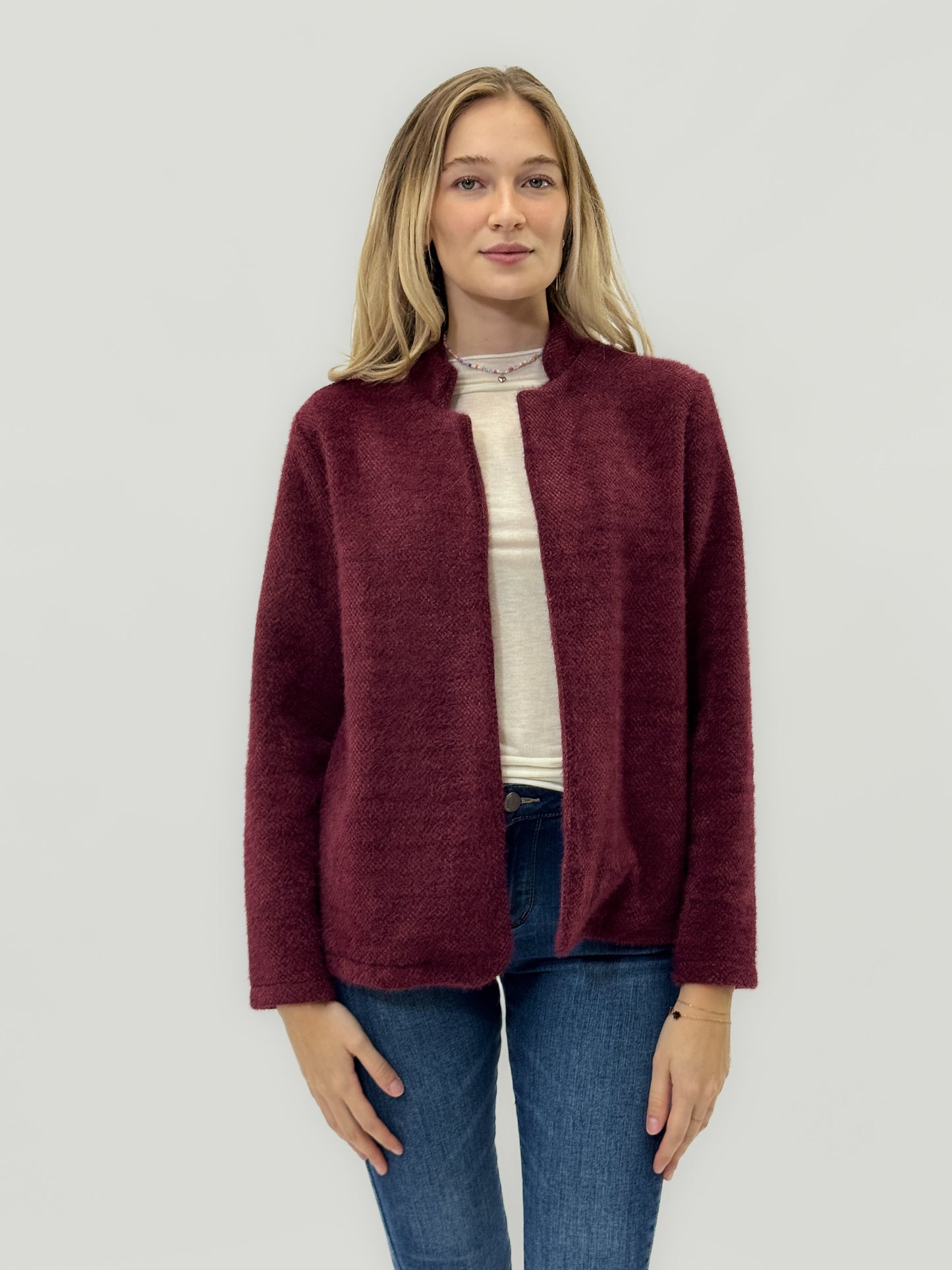 Veste douce à col chinois