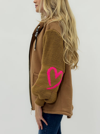 Veste en sweat avec manches en tricot