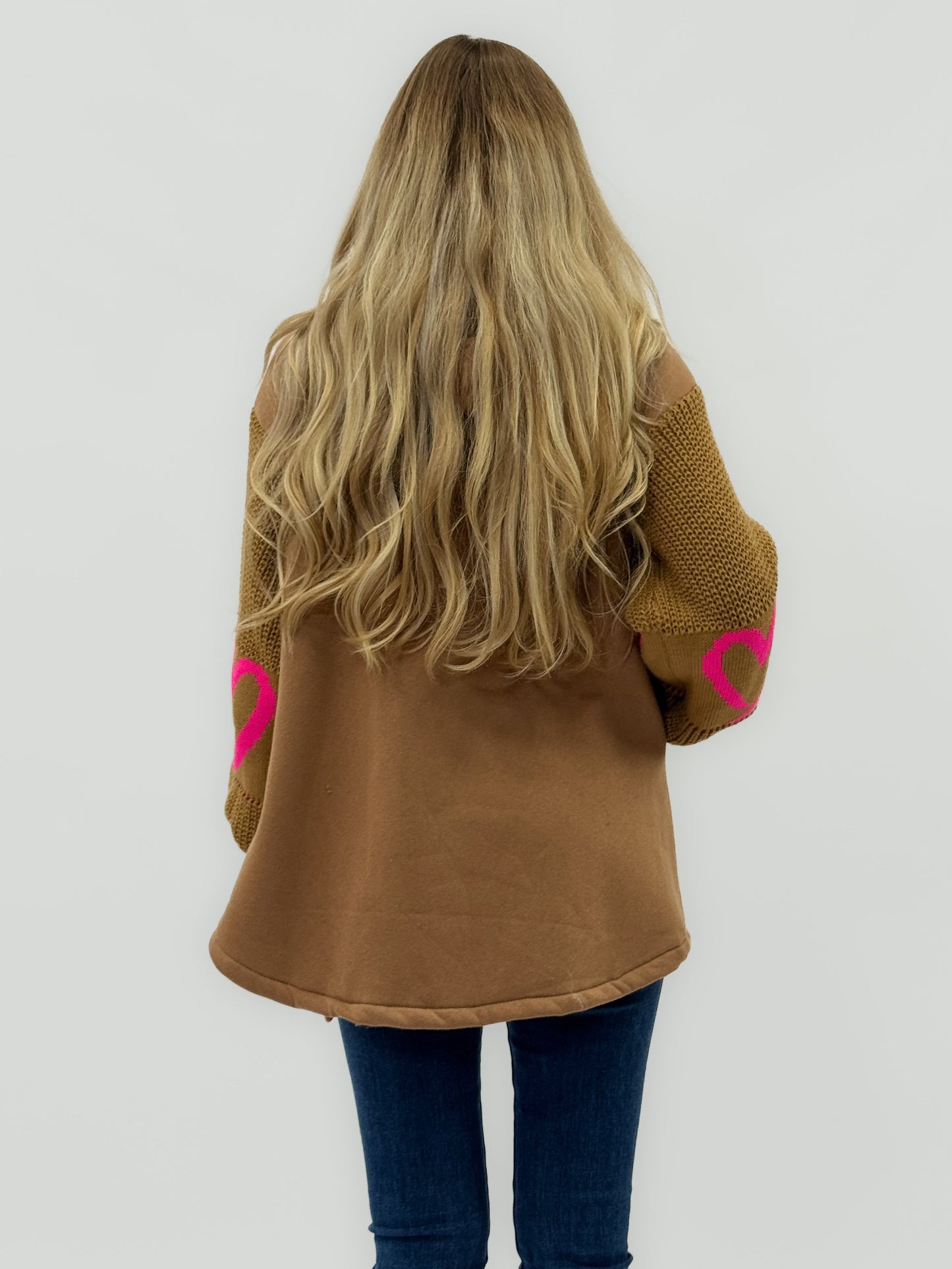 Veste en sweat avec manches en tricot