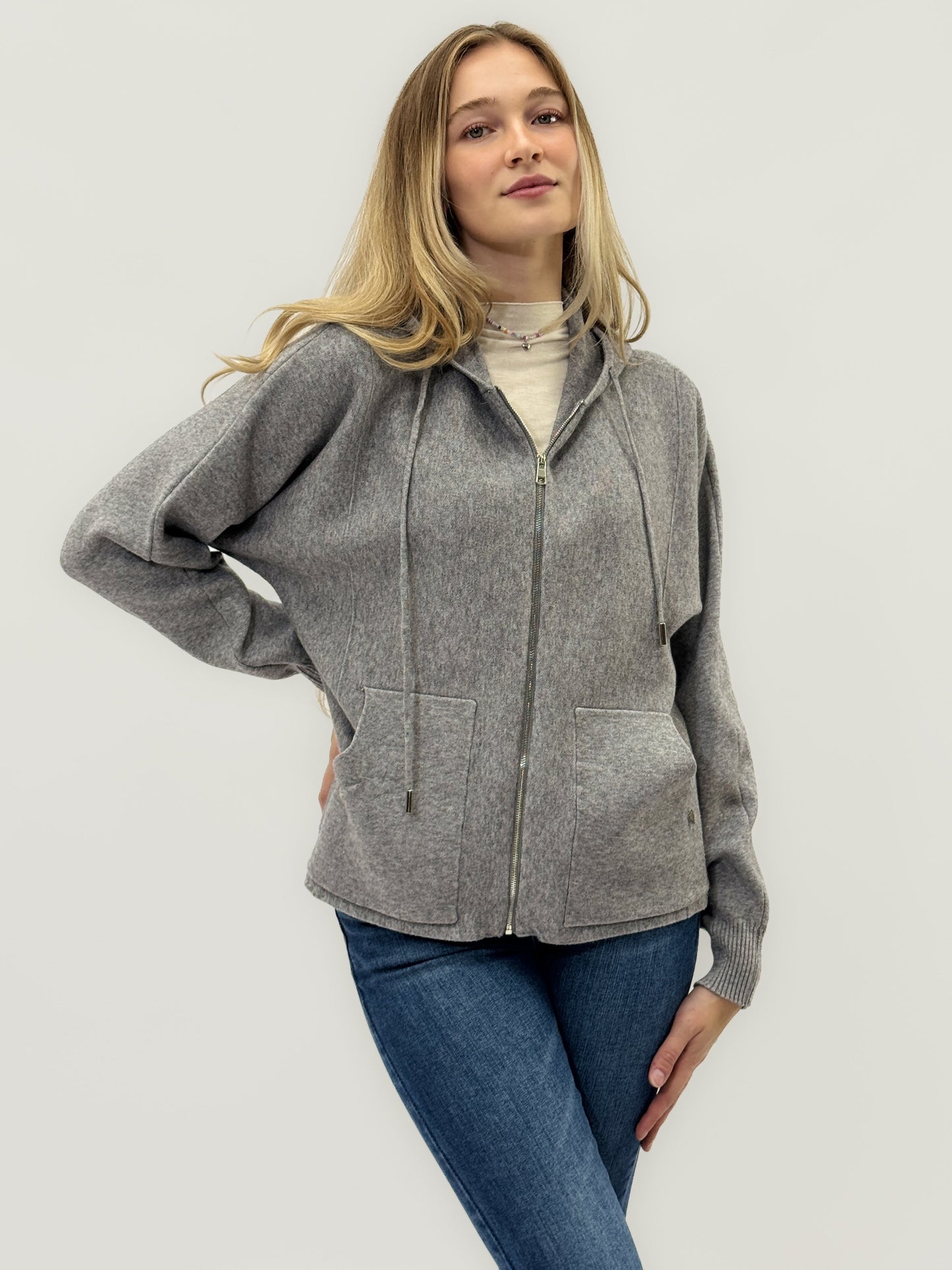Cardigan avec capuche et zip