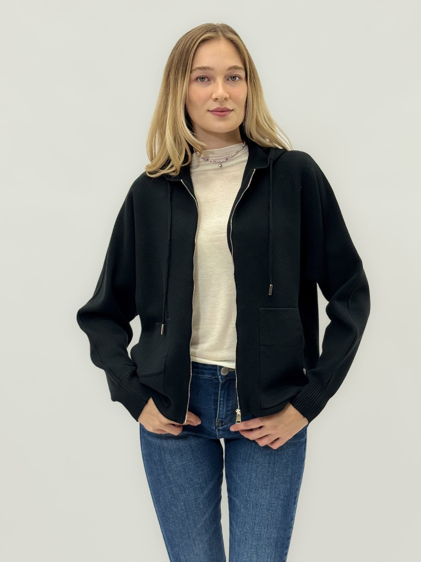 Cardigan avec capuche et zip