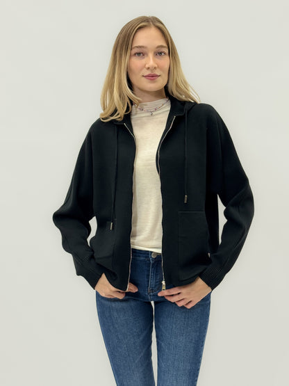 Cardigan avec capuche et zip