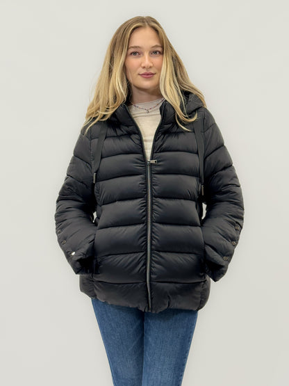Doudoune matelassée avec capuche et fermeture éclair